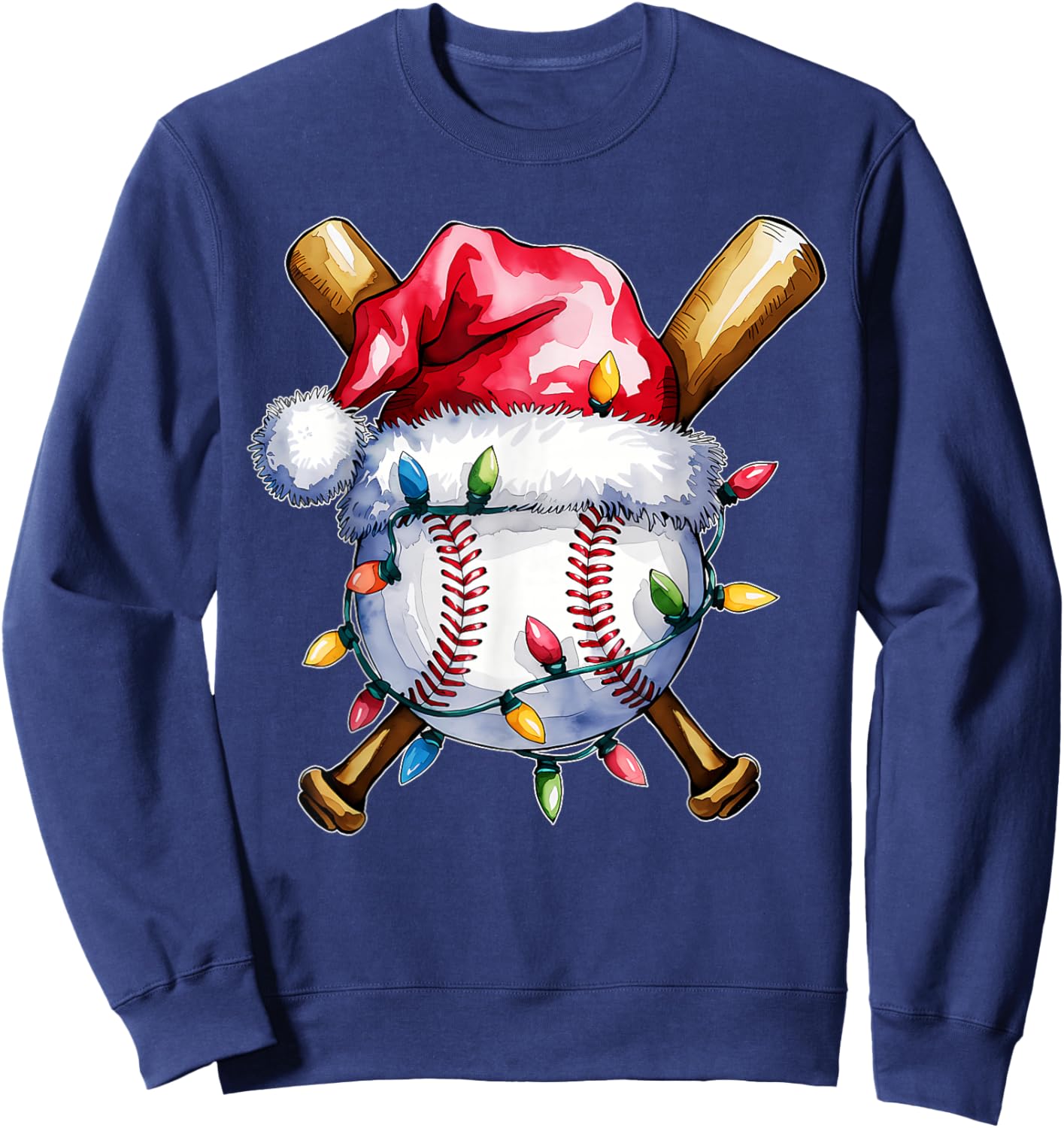 Santa Sports Design Boys Christmas Baseball Player Sweatshirt - Sweatshirt | Navy