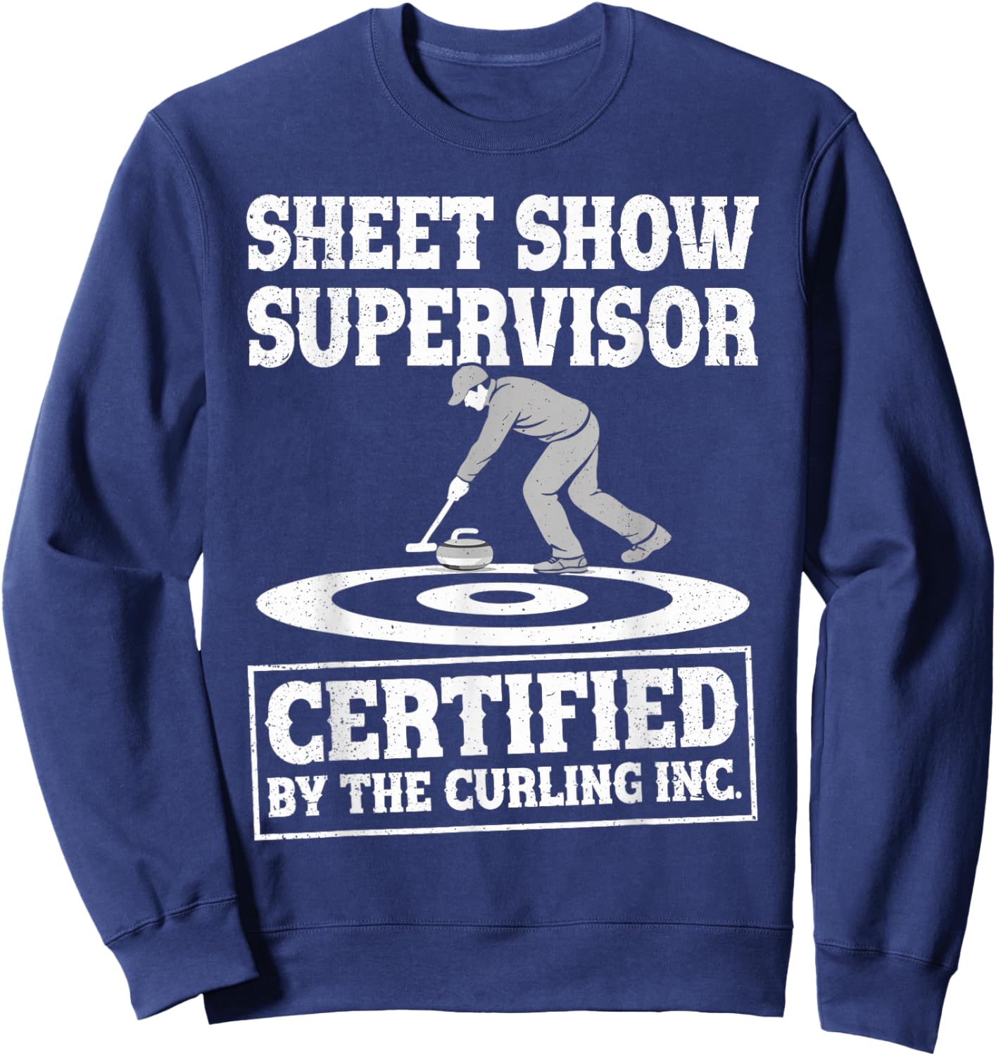 Funny Curling Sport Curler Sweatshirt - Sweatshirt | Navy