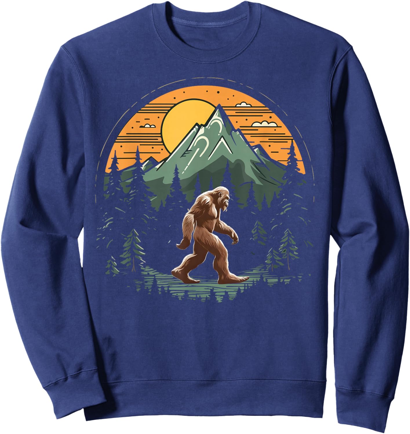 Bigfoot Believer Silhouette Sasquatch Hide And Seek Sweatshirt - Sweatshirt | Navy