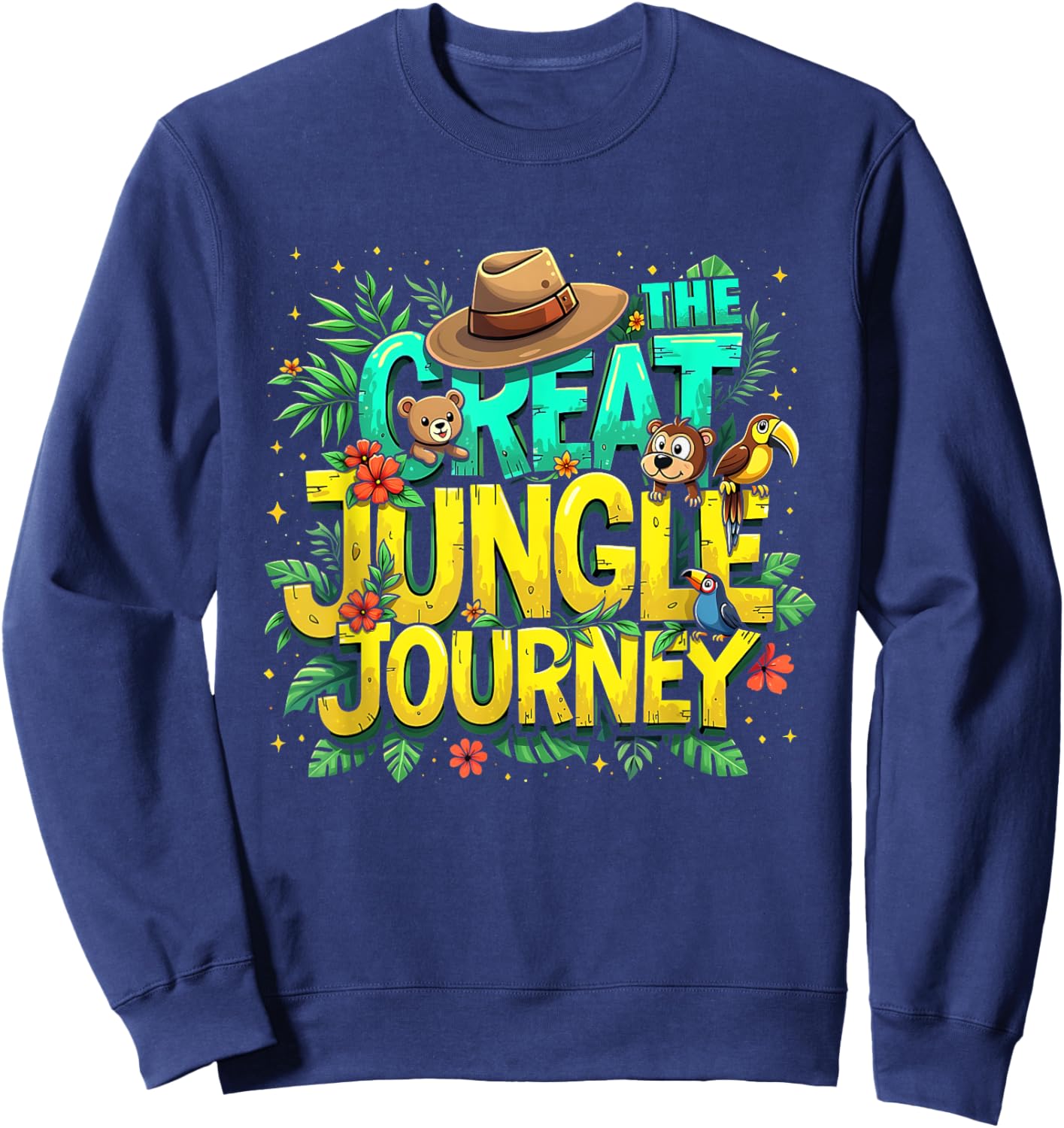 Retro The Great Jungle Journey Adventure Theme VBS Costume Sweatshirt - Sweatshirt | Navy