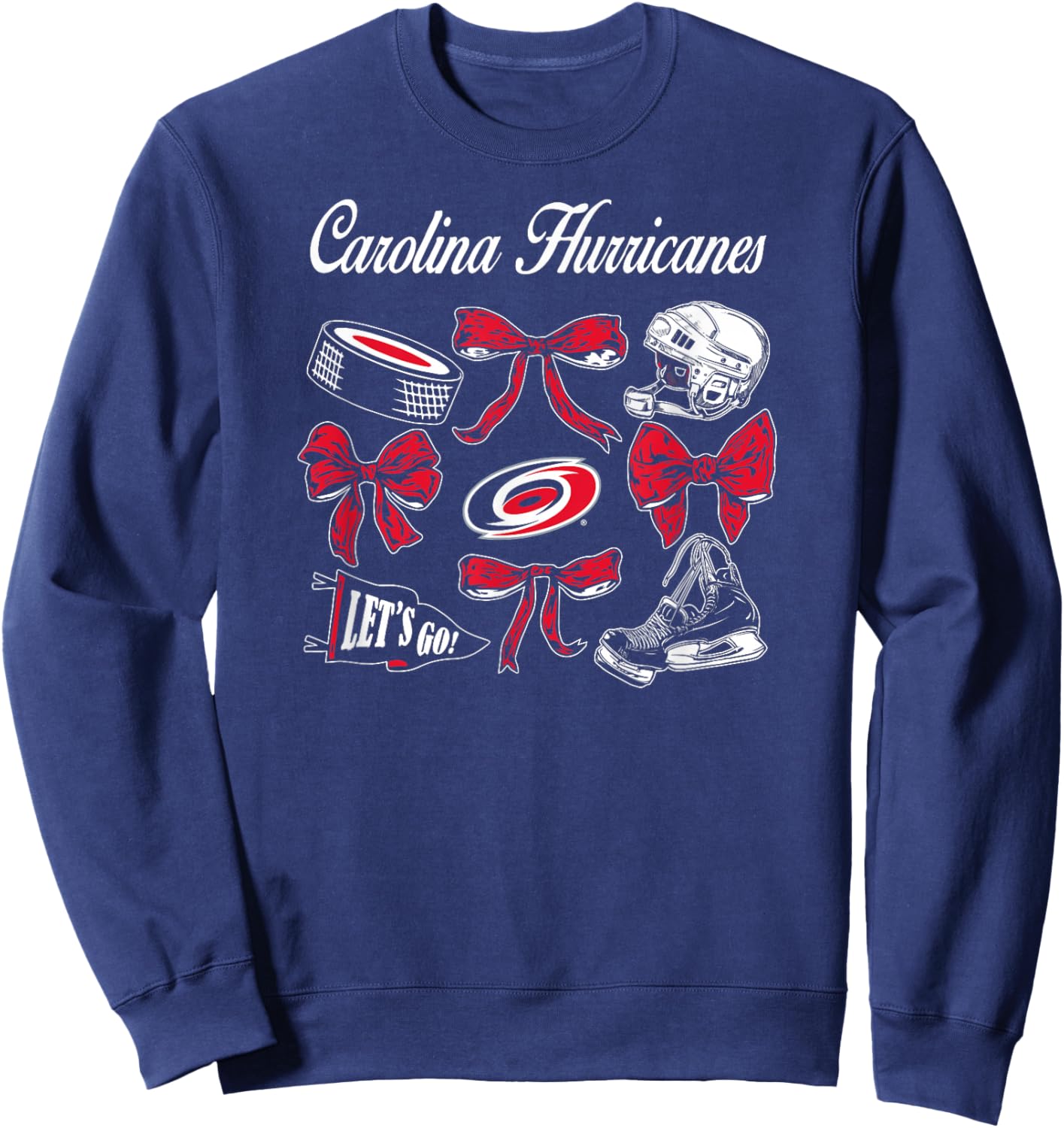 Carolina Hurricanes Bows Black NHL Officially Licensed Sweatshirt - Sweatshirt | Navy