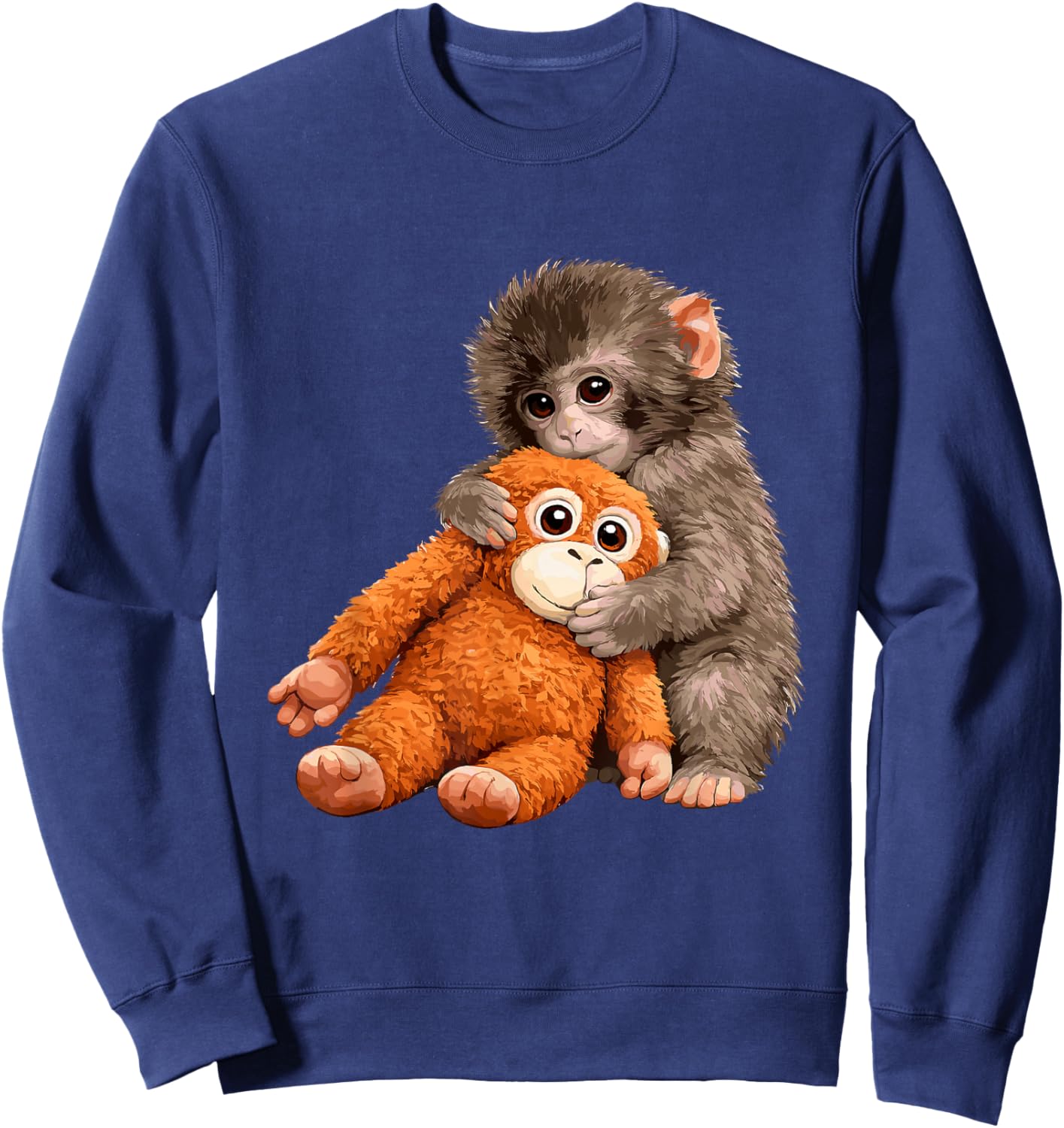 Cute Monkey Punch Baby Japanese Monkey Sweatshirt - Sweatshirt | Navy