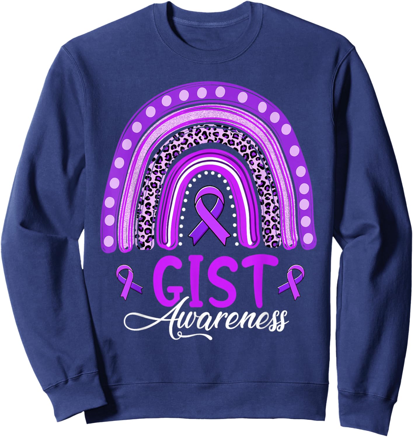 We Wear Purple Rainbow GIST Awareness Sweatshirt - Sweatshirt | Navy