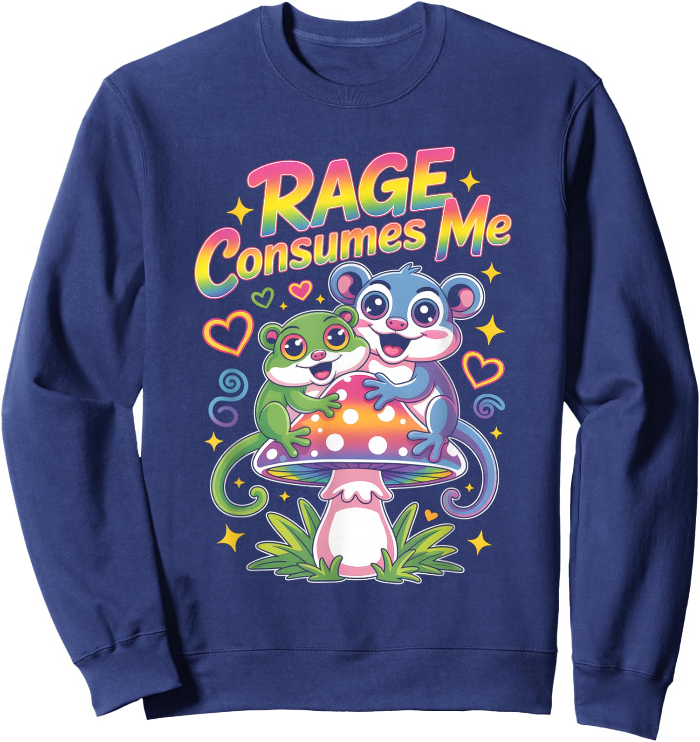 Rage Consumes Me T Shirt Cute Possum Meme Sweatshirt - Sweatshirt | Navy