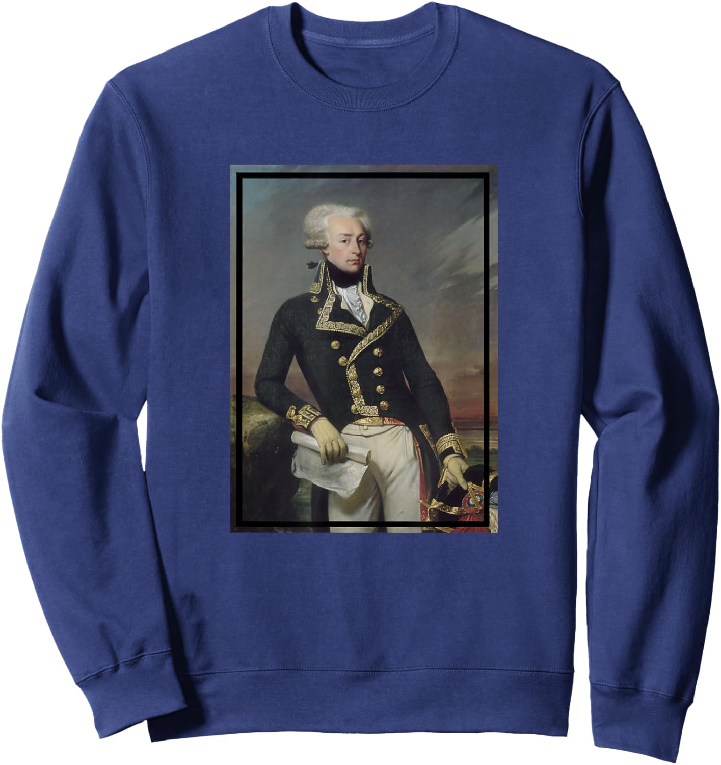 Marquis de Lafayette Portrait Painting (1834) Sweatshirt - Sweatshirt | Navy