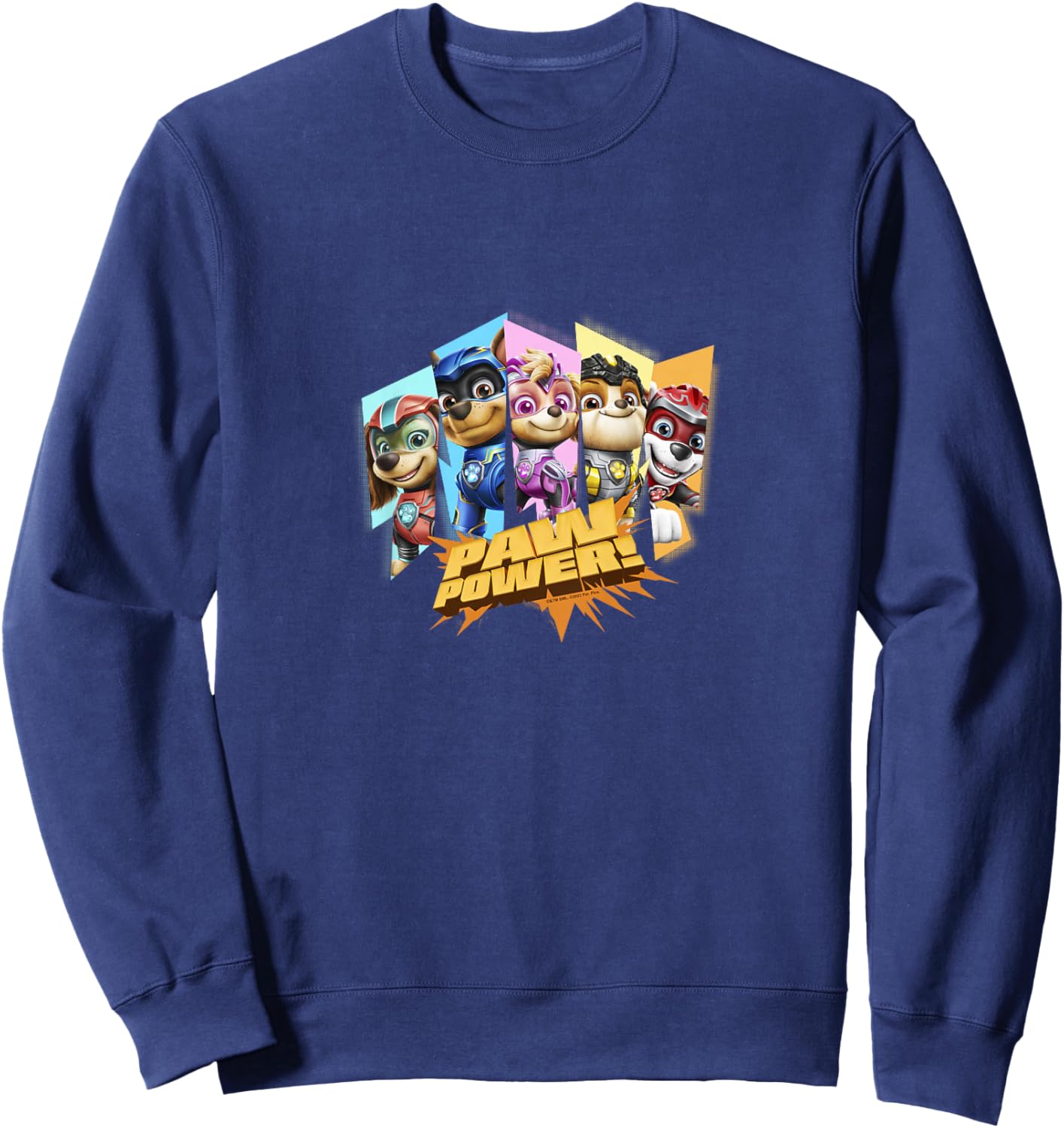 Kids PAW Patrol: The Mighty Movie Paw Power Stripes Poster Sweatshirt - Sweatshirt | Navy