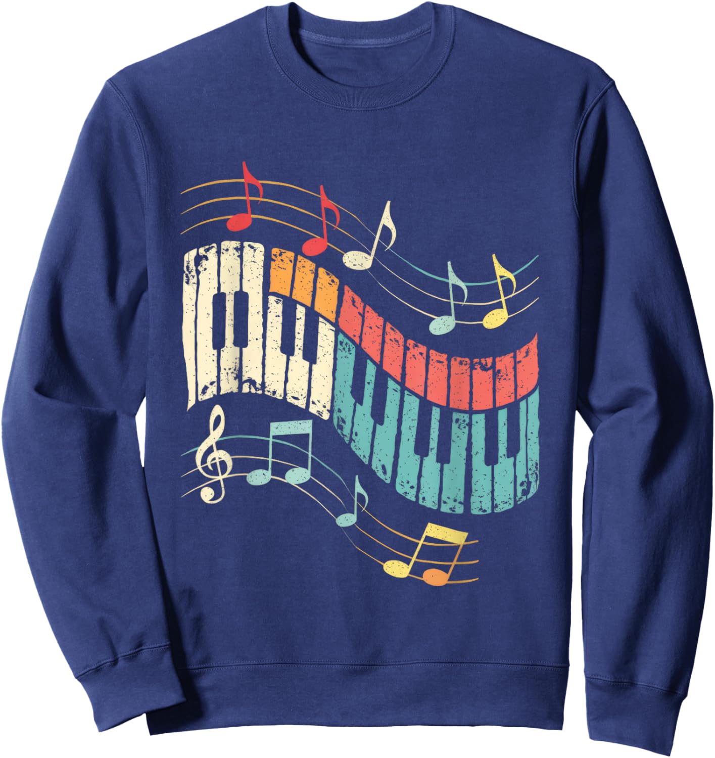Music Piano Notes Melody Harmony Rhythm Keys Sweatshirt - Sweatshirt | Navy