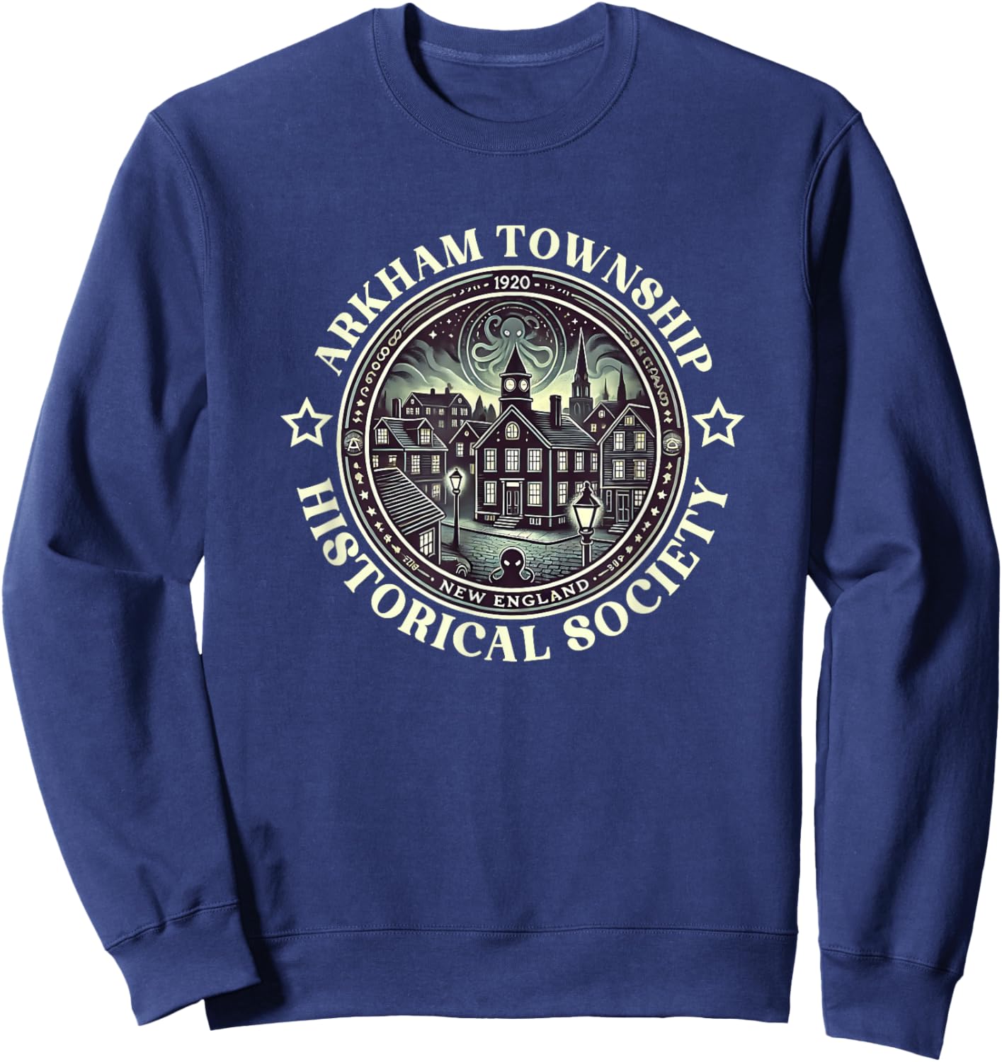 Arkham-Stadt Lovecraftscher Cthulhu-Mythos Miskatonic Horror Sweatshirt - Sweatshirt | Navy