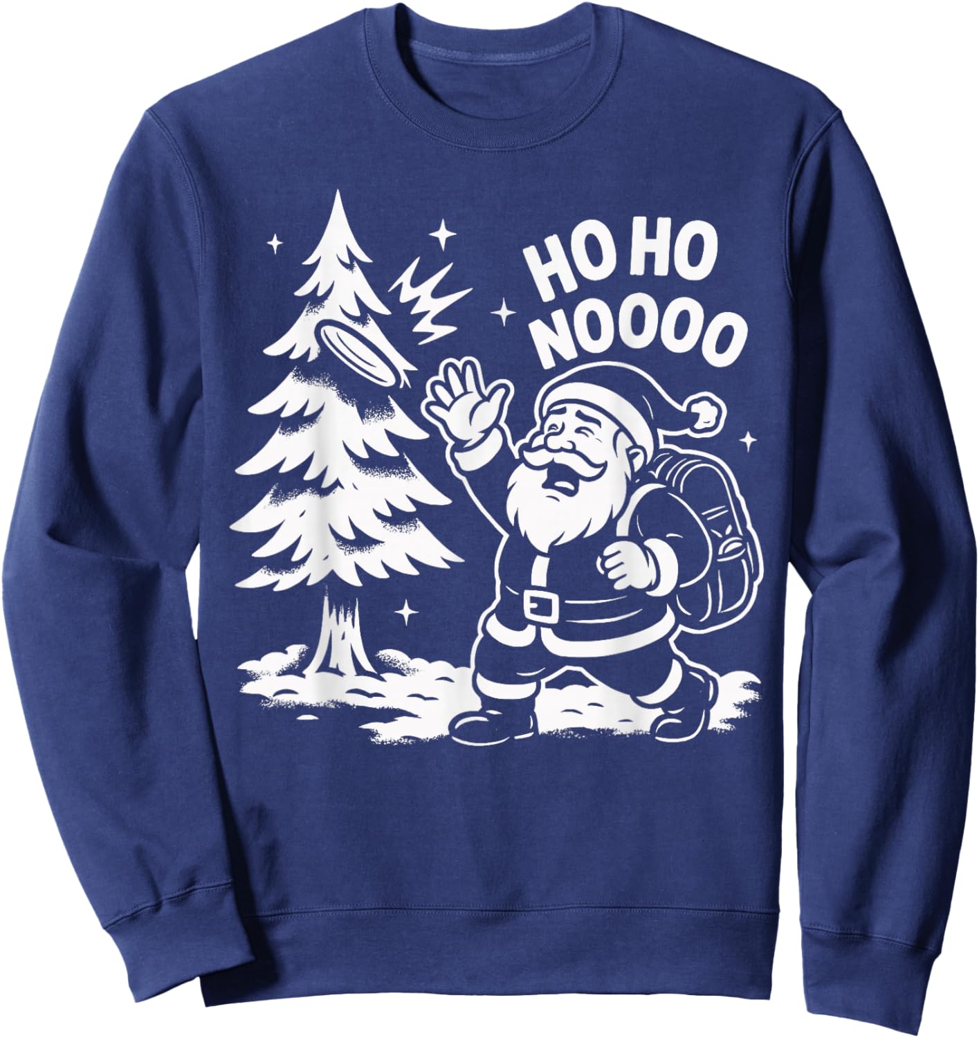 Santa Disc Fun Golf Ho Ho Noooo Holiday Sweatshirt - Sweatshirt | Navy