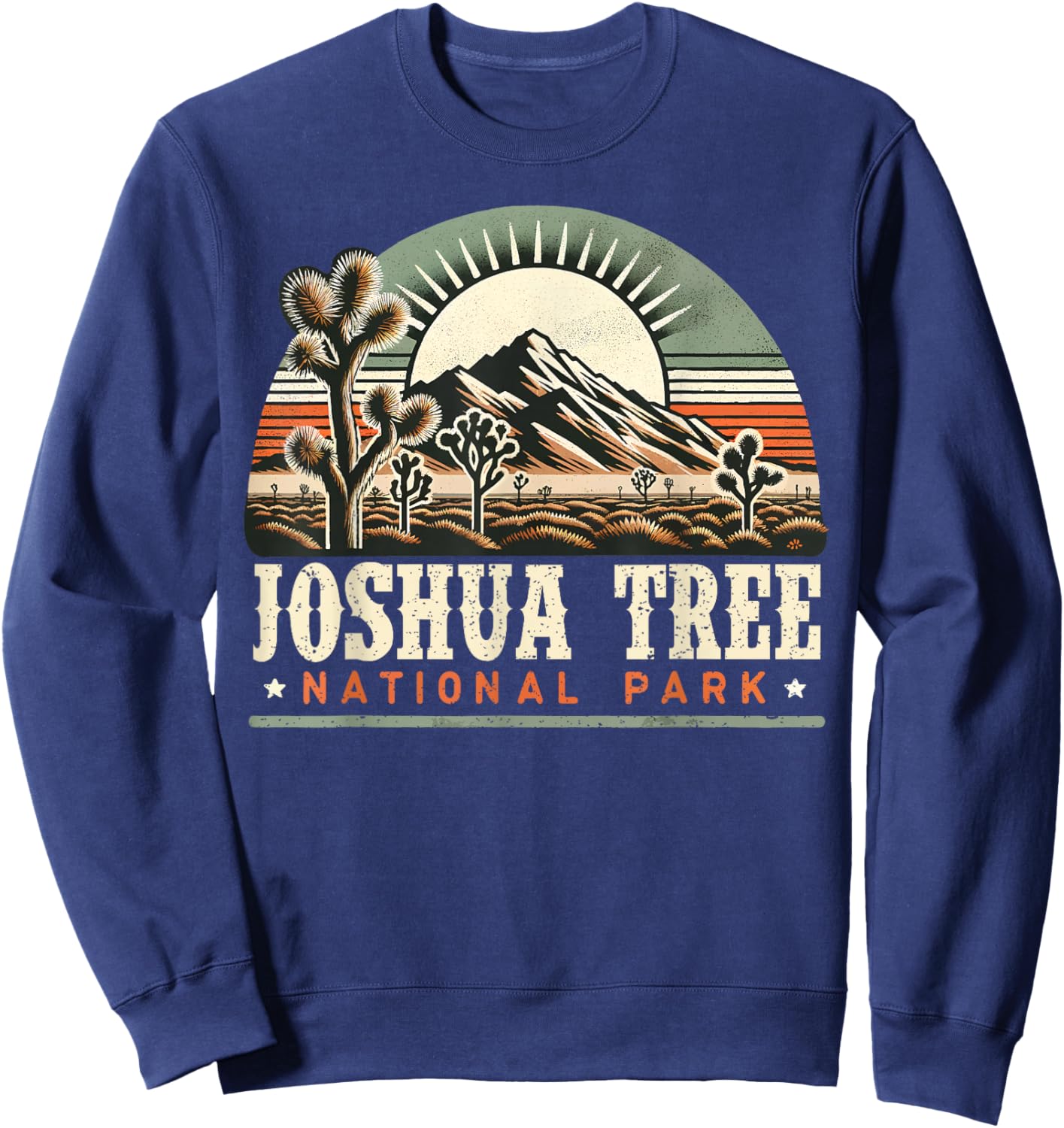 Joshua Tree National Park Retro Vintage Hike Camping Outdoor Sweatshirt - Sweatshirt | Navy
