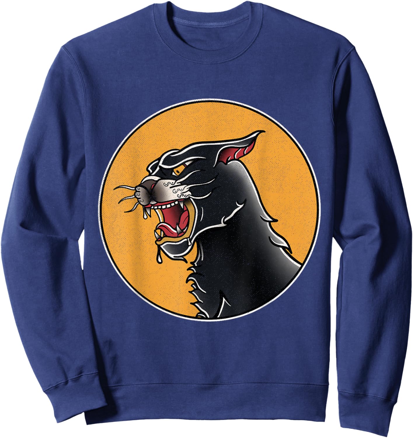 Vintage American Traditional Panther Tattoo Sweatshirt - Sweatshirt | Navy