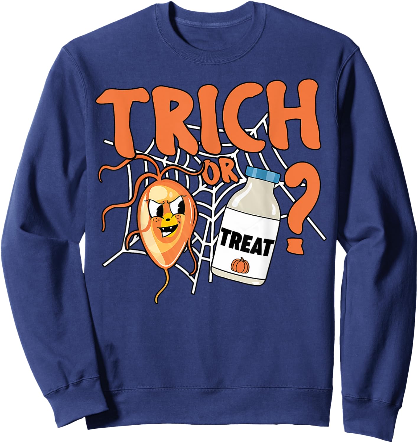 Halloween Medical Lab Science Microbiology Scientist Teacher Men Women Sweatshirt - Sweatshirt | Navy