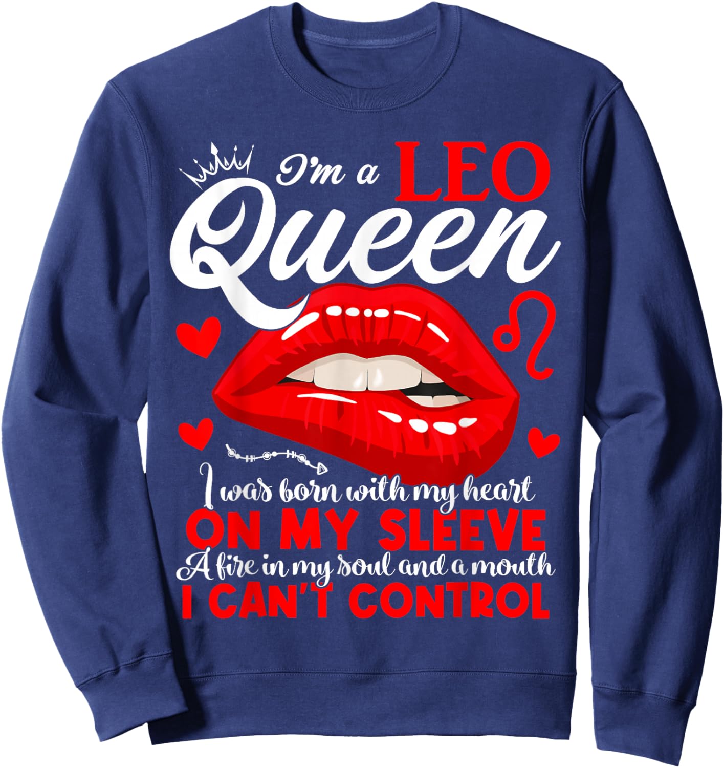 Leo Queen I'm Stronger July August Birthday Leo Zodiac Sign Sweatshirt - Sweatshirt | Navy