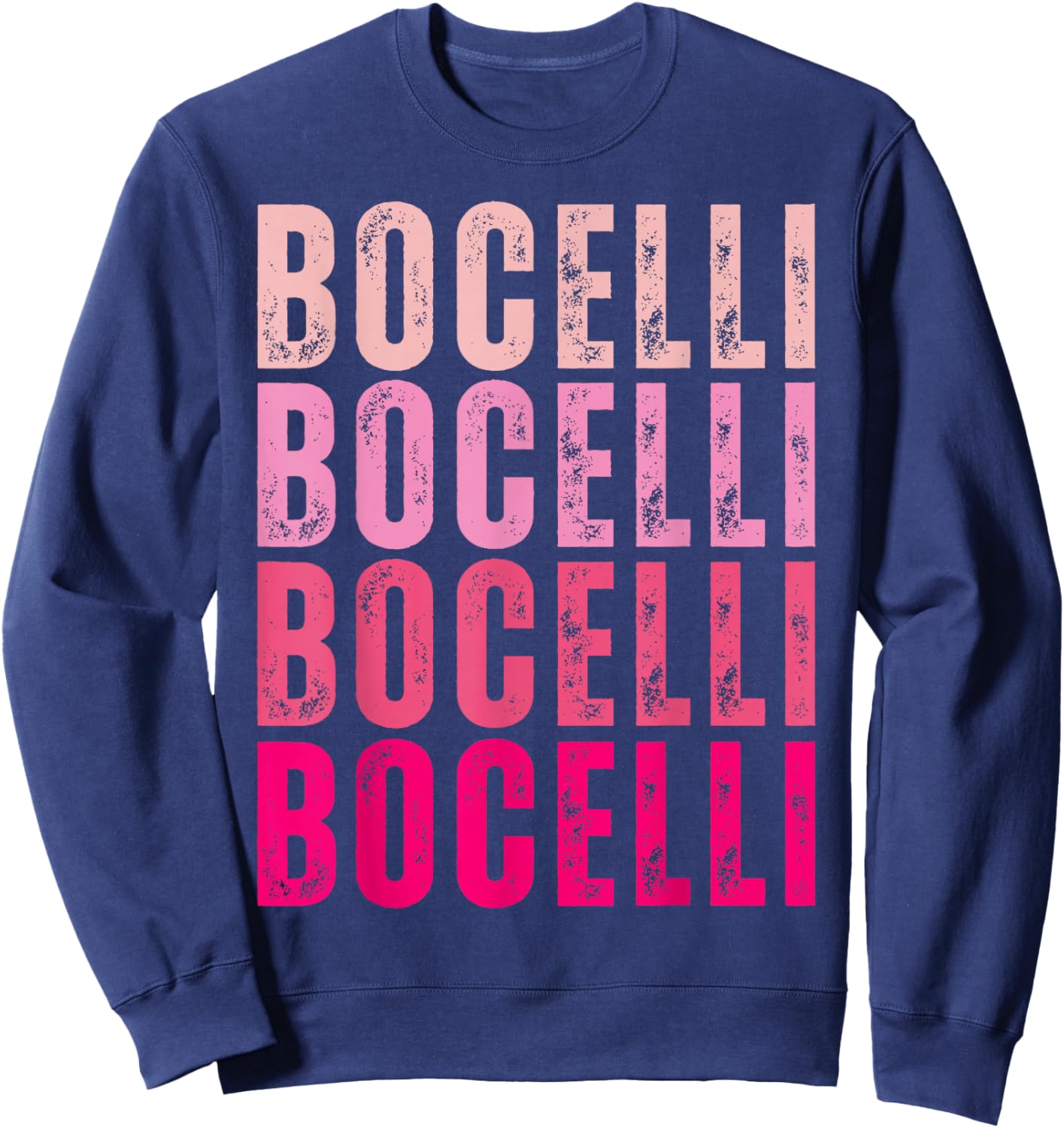 Vintage Bocelli Personalized Name I Love Bocelli Sweatshirt - Sweatshirt | Navy