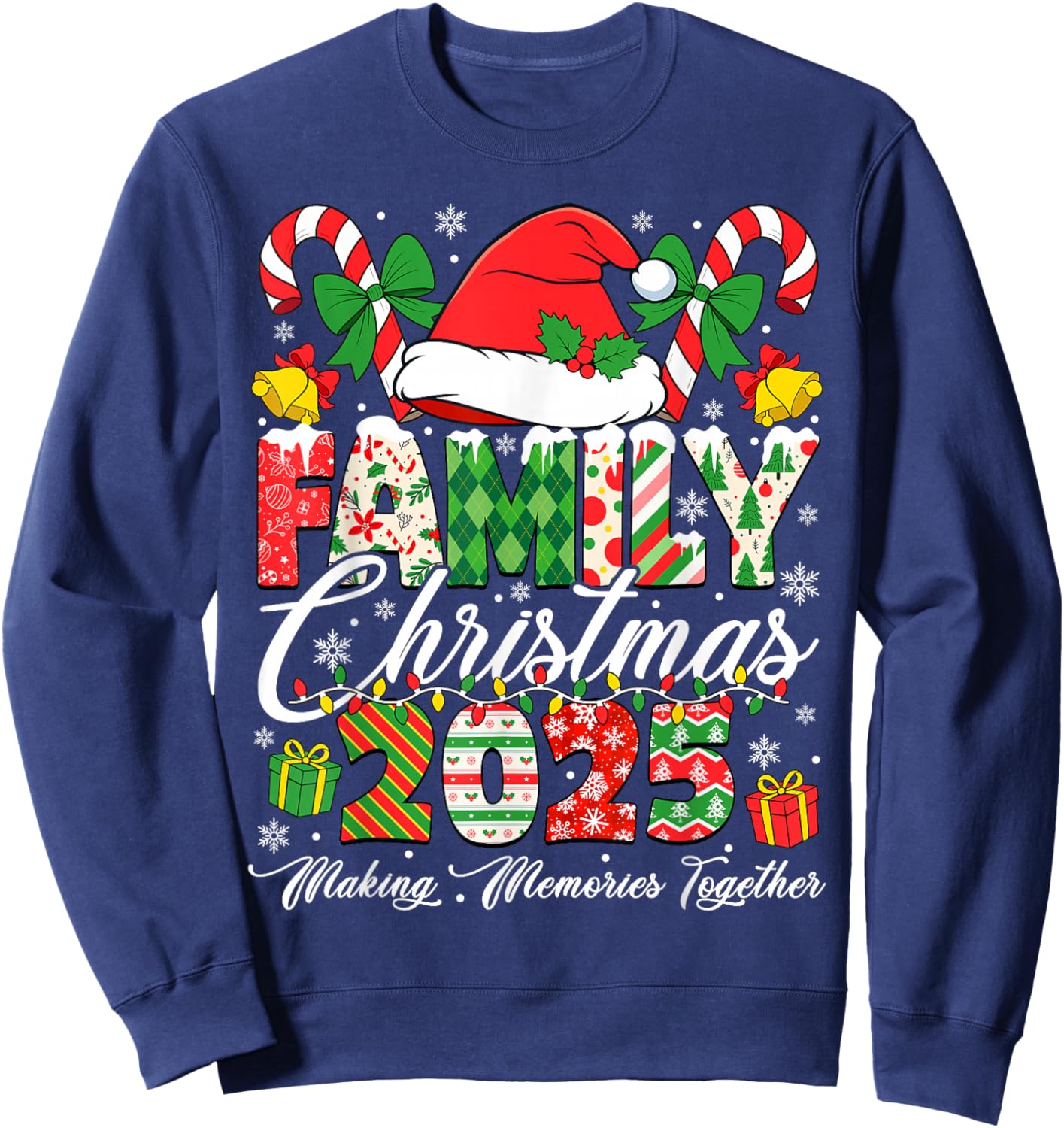 Family Christmas 2025 Matching Squad Santa Elf Funny Xmas Sweatshirt - Sweatshirt | Navy