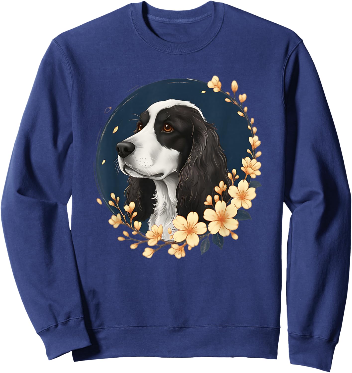 Black and White Cocker Spaniel Dog Lover Sweatshirt - Sweatshirt | Navy