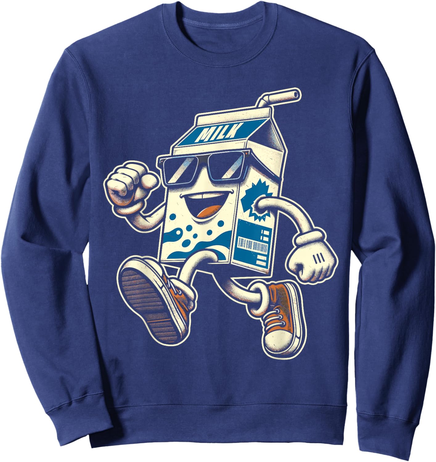 80s 90s Milk Carton Men Women Kids Funny Retro Sweatshirt - Sweatshirt | Navy