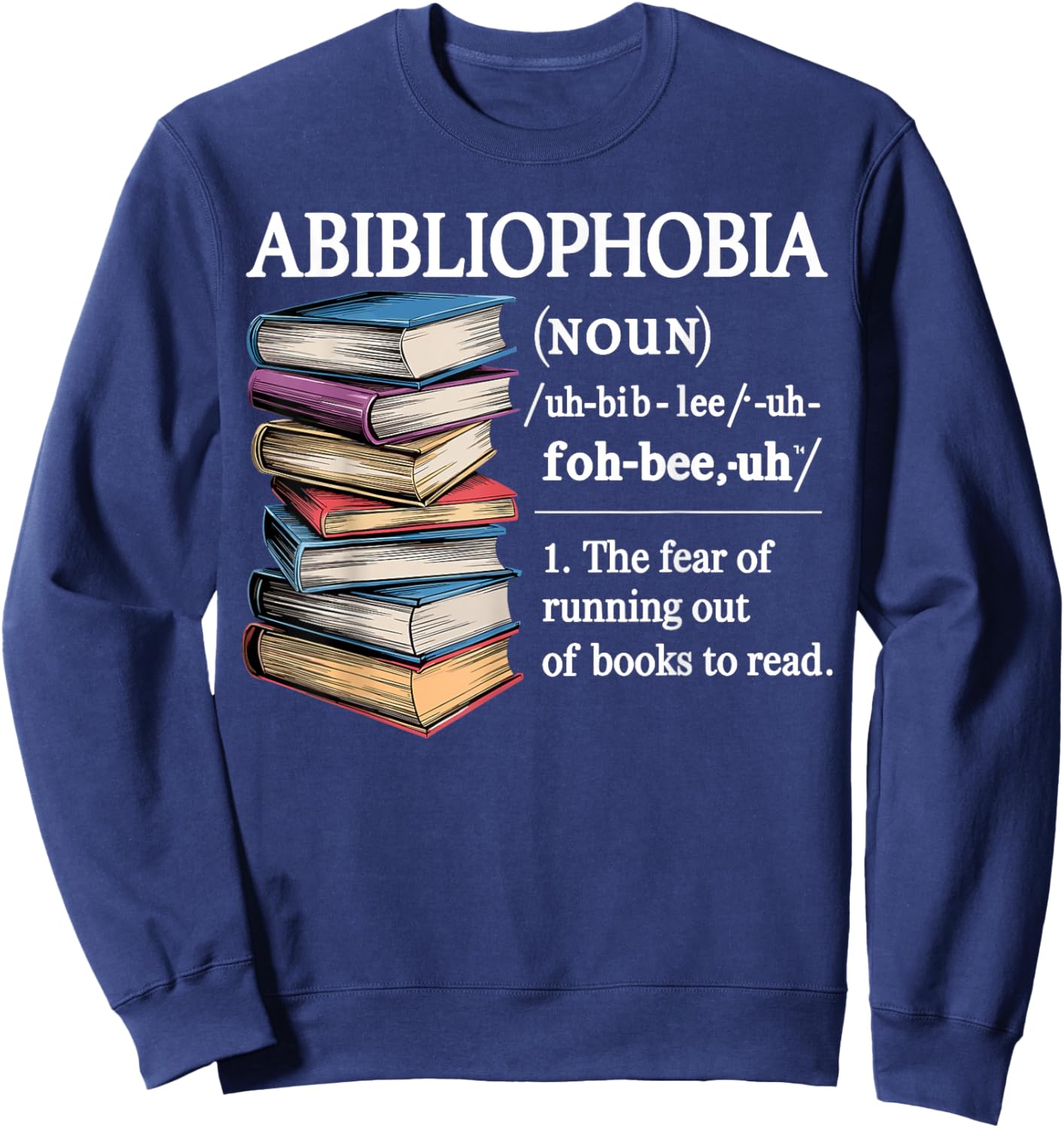 Funny Reading Bookworm Reader Sweatshirt - Sweatshirt | Navy
