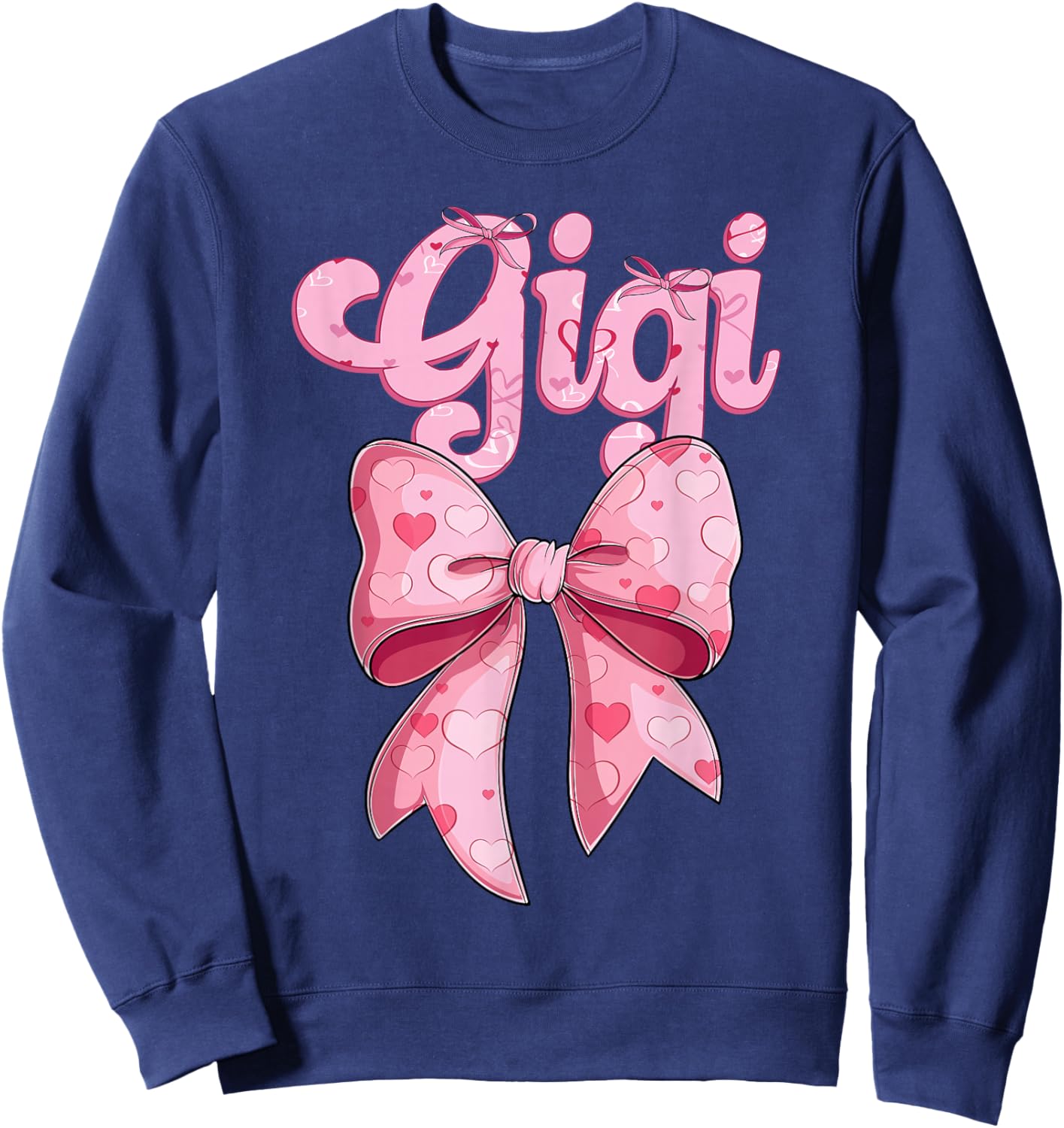 mother's day coquette bow family matching Groovy pink Gigi Sweatshirt - Sweatshirt | Navy