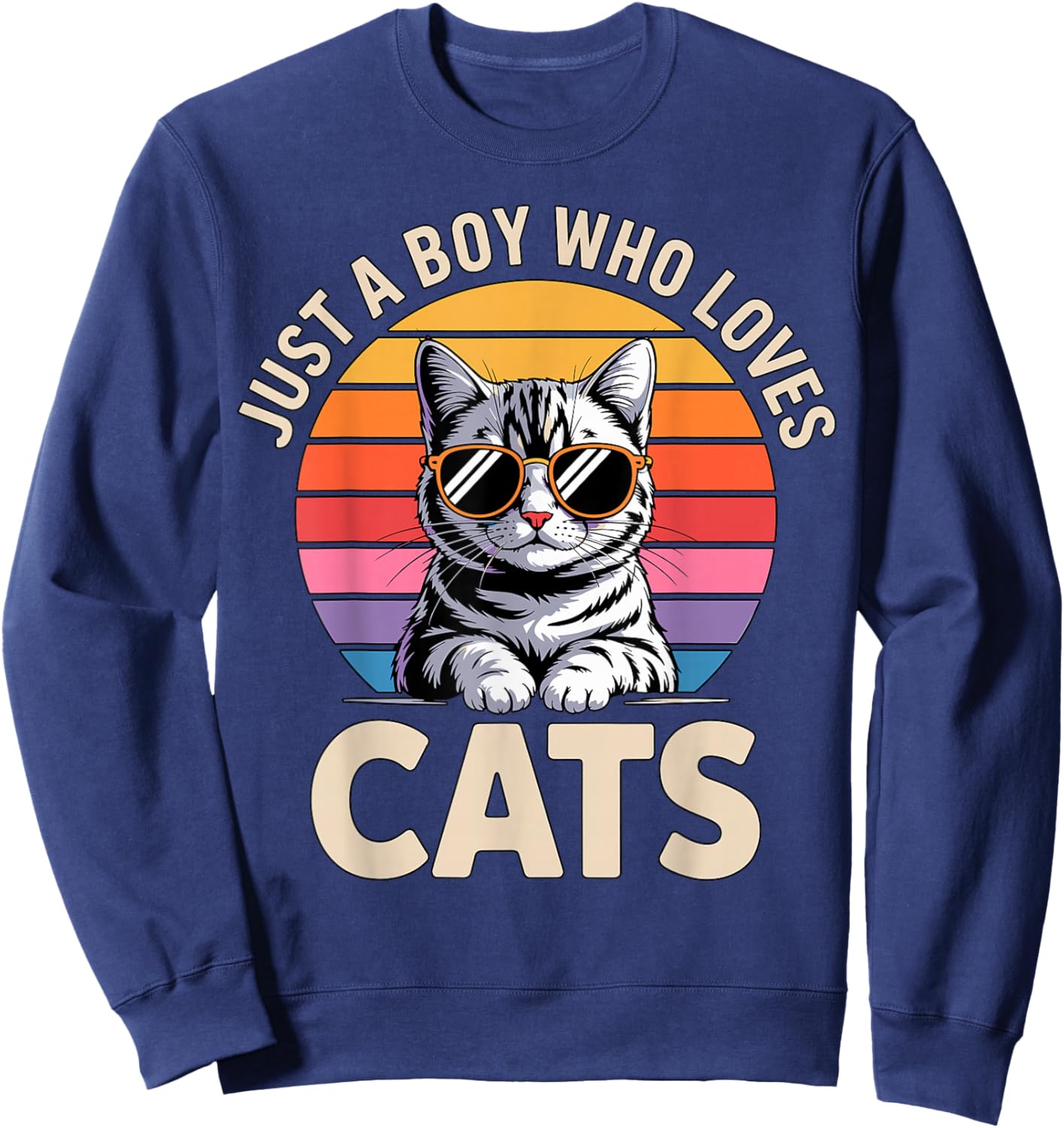 Just a Boy Who Loves Cats Sweatshirt - Sweatshirt | Navy