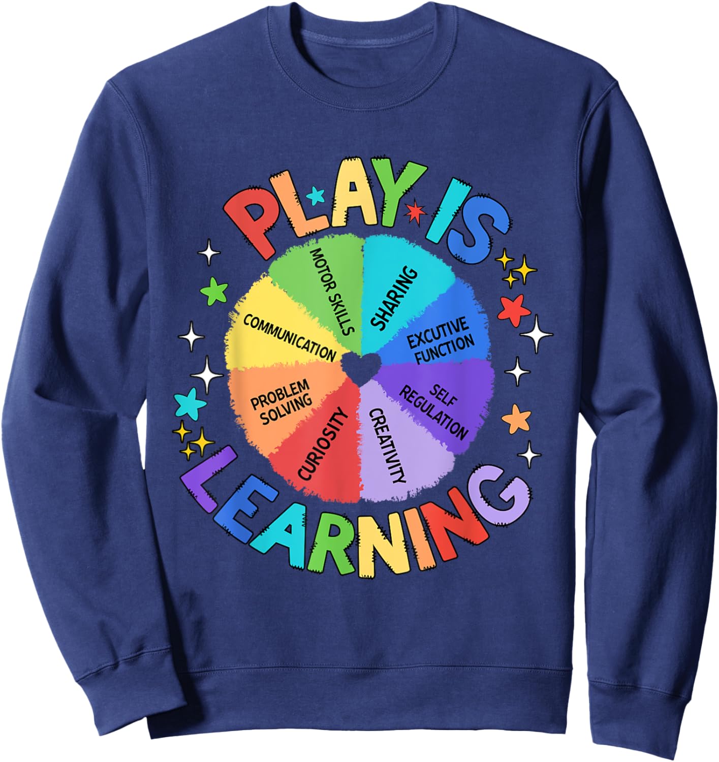 Play Is Learning Teacher Back To School First Day Of School Women Kids Sweatshirt - Sweatshirt | Navy