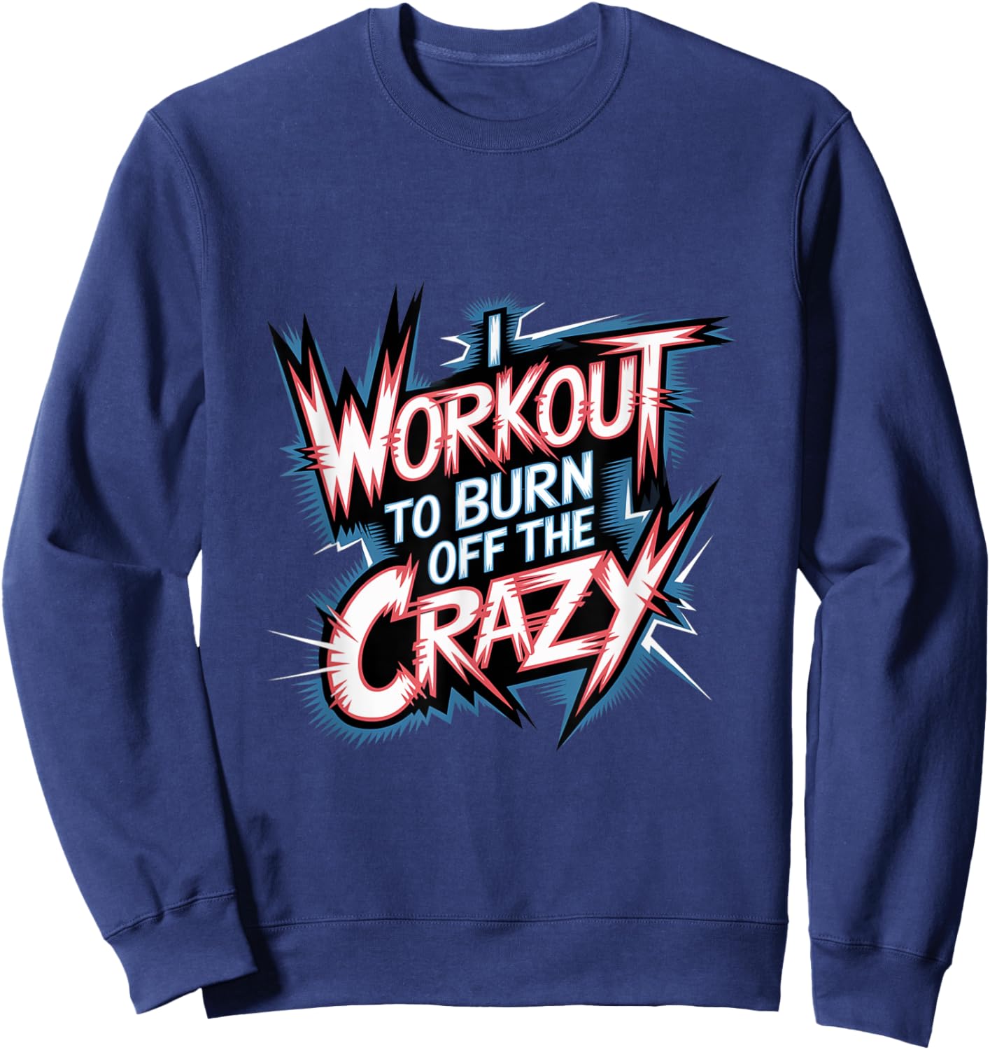 Insane Gym Exercise -Adults Workout Black Small Classic Fit Short Sleeve Cotton Blend Machine Wash Sweatshirt - Sweatshirt | Navy