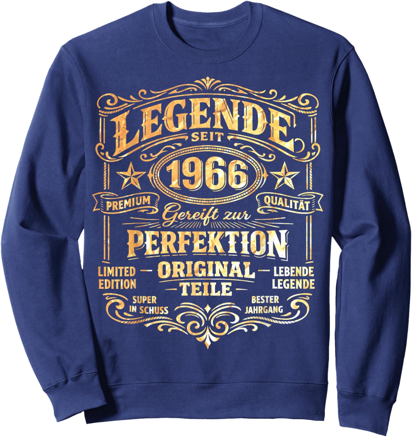 60th Birthday Man Woman 60 Years Decoration 1966 Gift Funny Sweatshirt - Sweatshirt | Navy