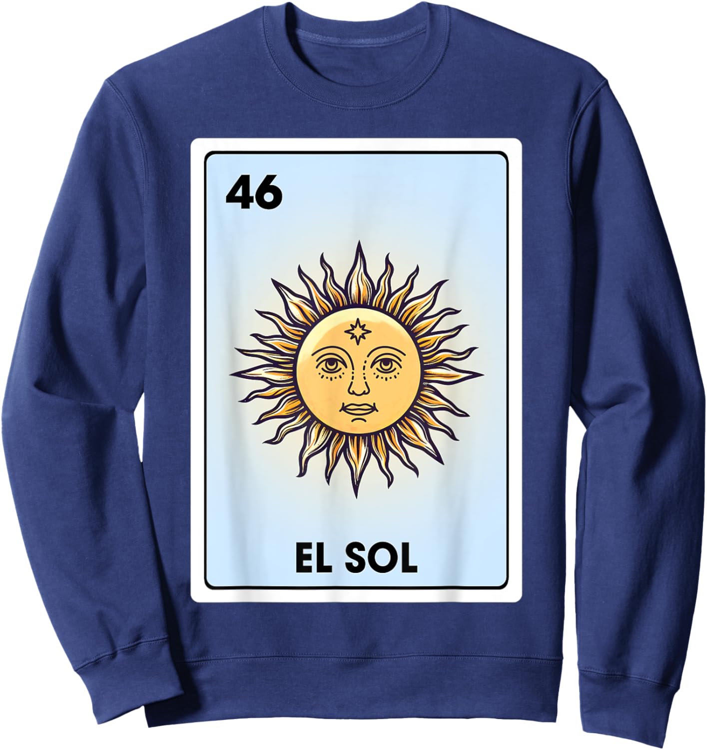 El Sol Mexican Sun Latina Chicana Chibi Bingo Card Sweatshirt - Sweatshirt | Navy