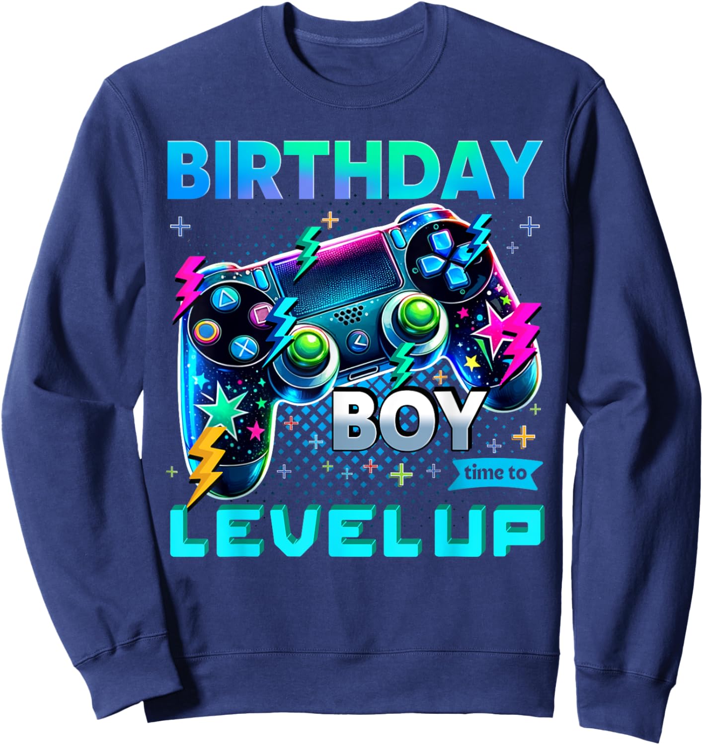 Birthday Boy Time To Level Up Video Game Birthday Sweatshirt - Sweatshirt | Navy