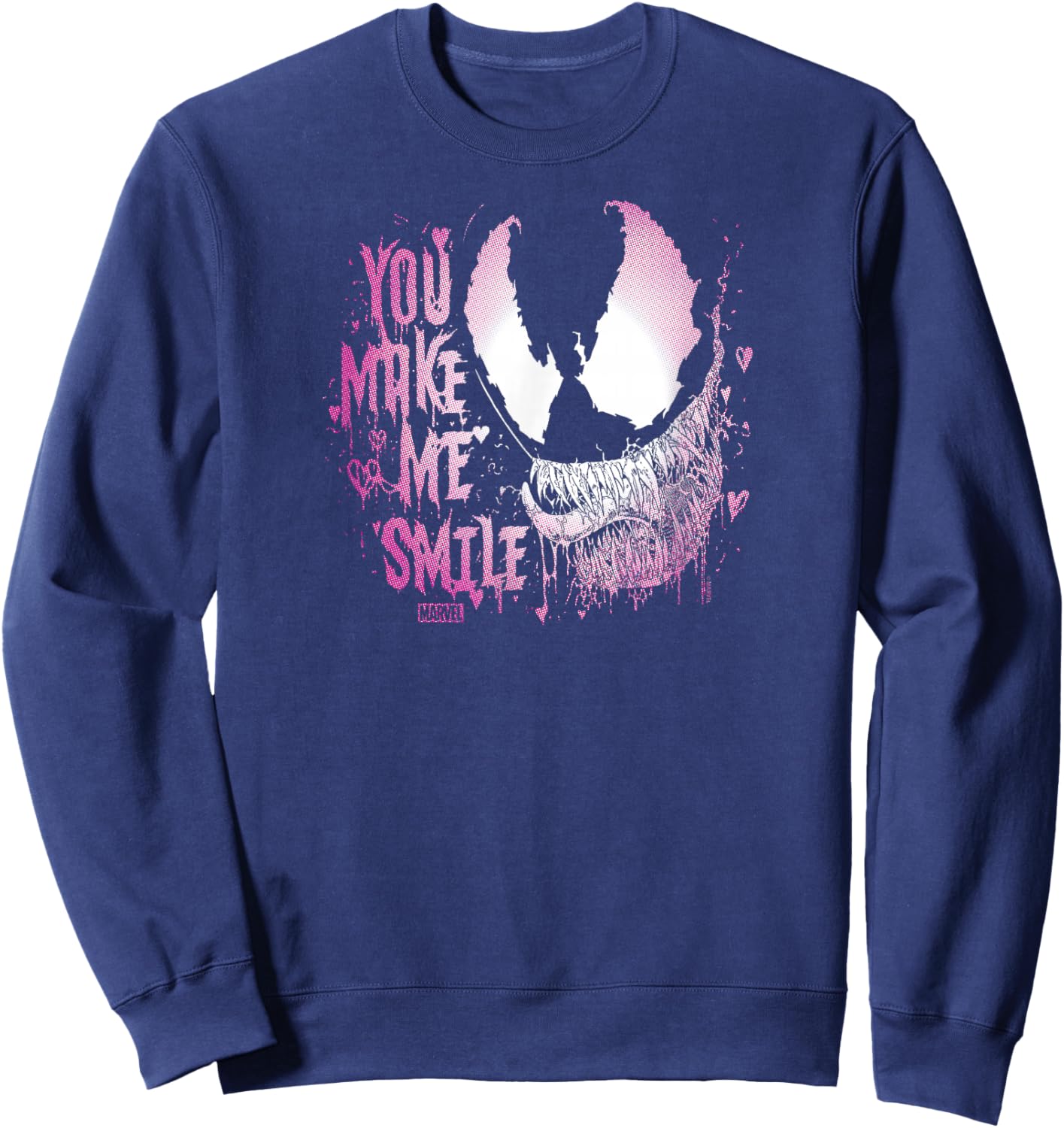 Venom - You Make Me Smile Valentine's Day Sweatshirt - Sweatshirt | Navy