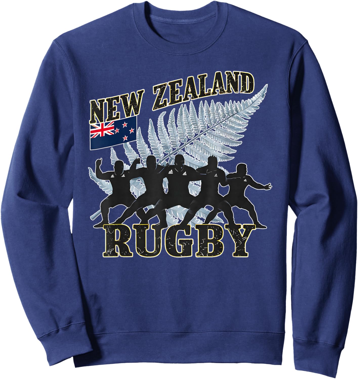New Zealand Rugby Fan shirt All black Haka Maori dance Sweatshirt - Sweatshirt | Navy