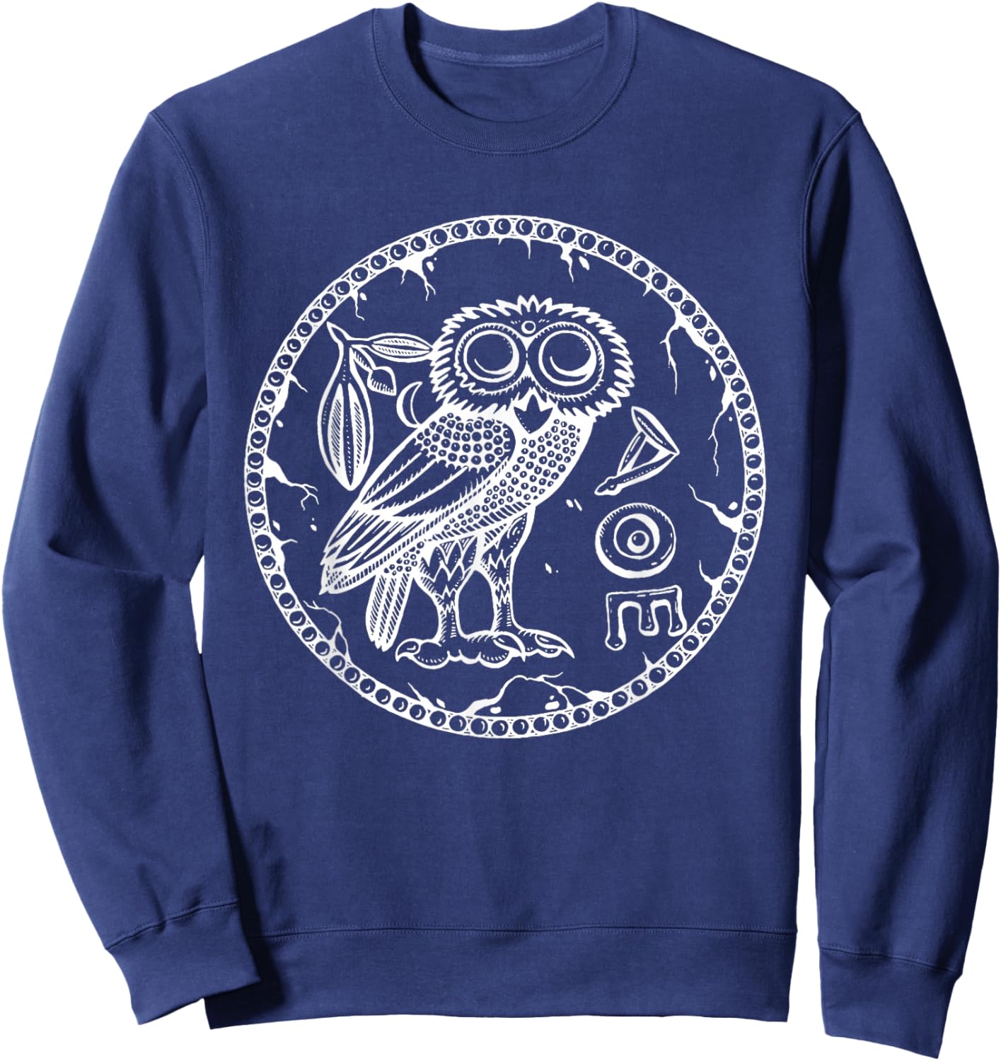 Ancient Athenian Owl Symbol of Athena Sweatshirt - Sweatshirt | Navy