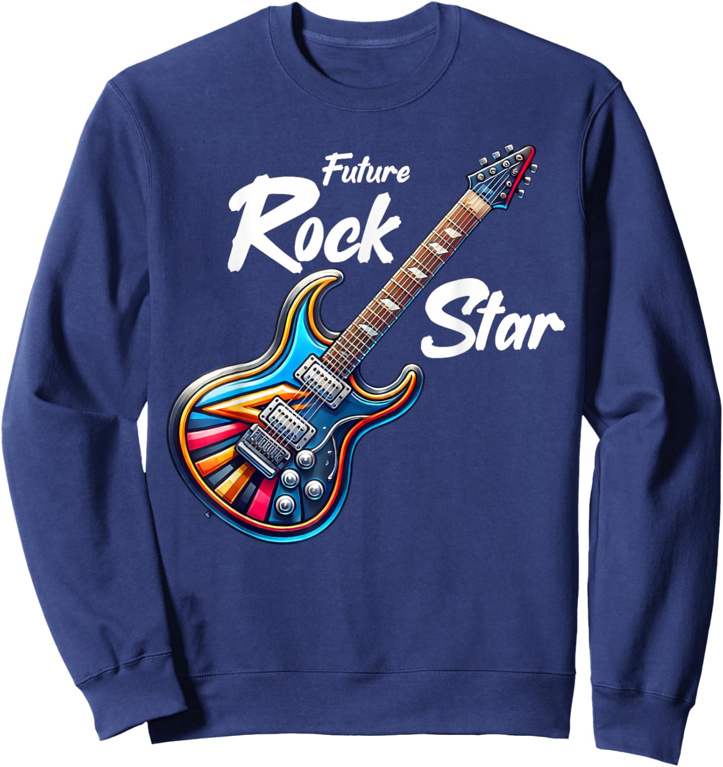 Future Rock Star, Guitar Band, Funny Rock, Girls Boys Kids Sweatshirt - Sweatshirt | Navy