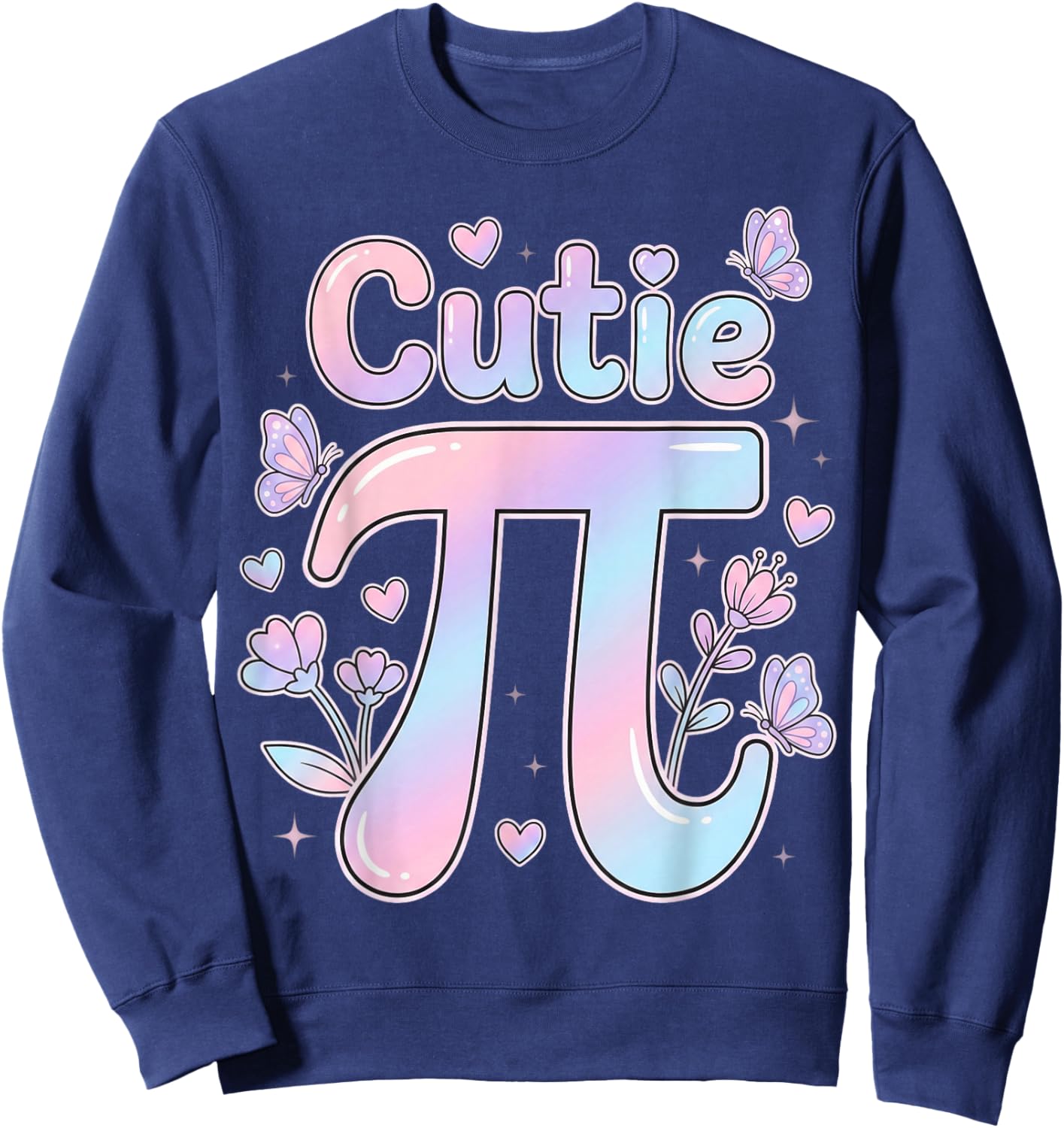 Cutie Pi Day Shirt Women Kids Toddler Math Teacher Student Sweatshirt - Sweatshirt | Navy