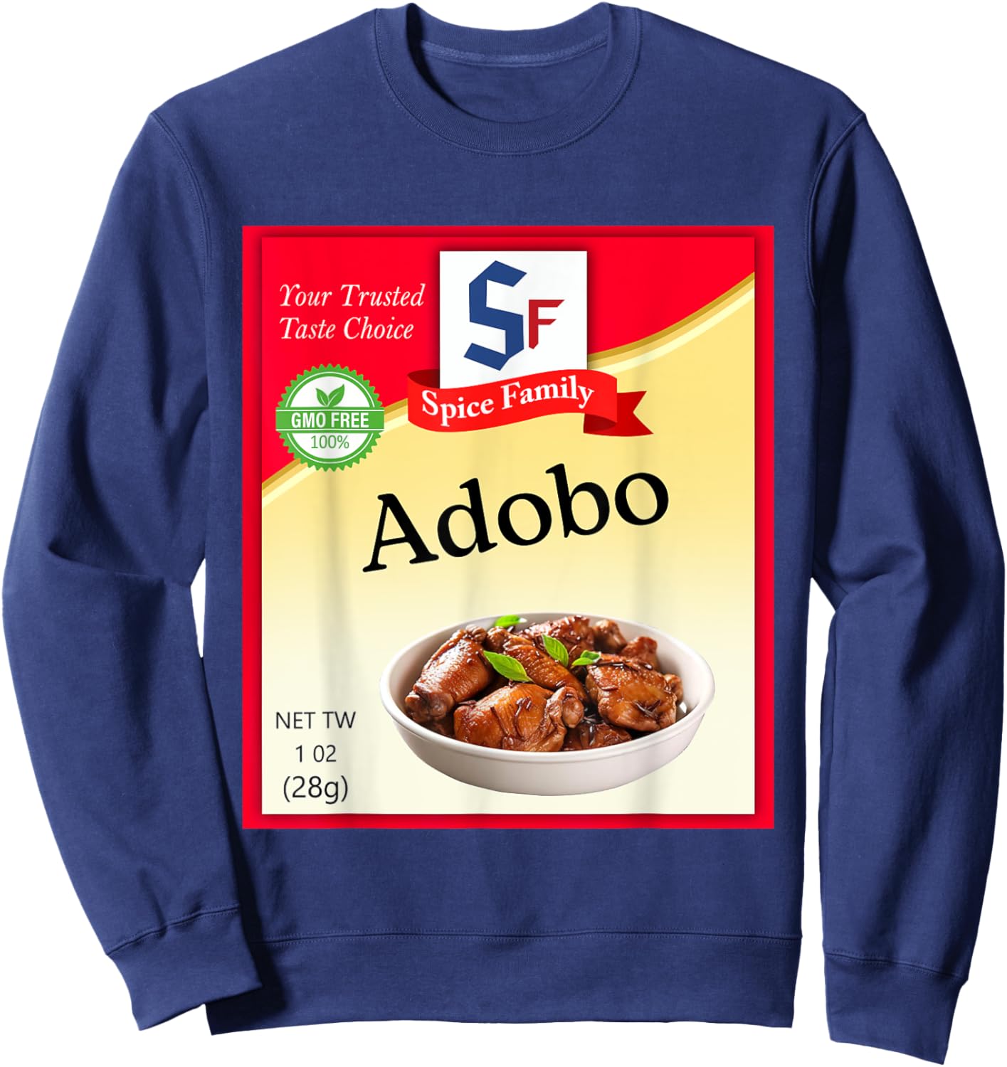 Adobo Seasoning Condiment Costume Holiday Spice Costumes Sweatshirt - Sweatshirt | Navy