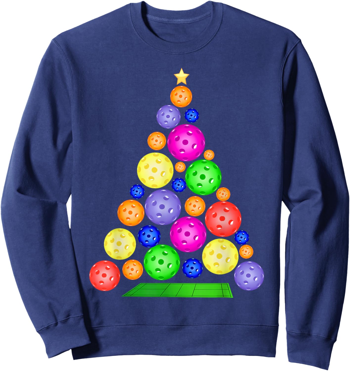 Pickleball Christmas Tree Sweatshirt - Sweatshirt | Navy