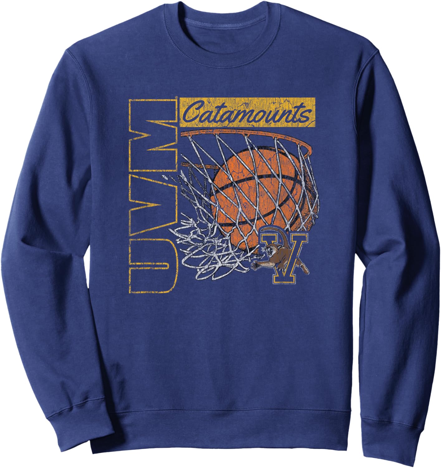 Vermont Catamounts Vintage Basketball 90's Green Sweatshirt - Sweatshirt | Navy