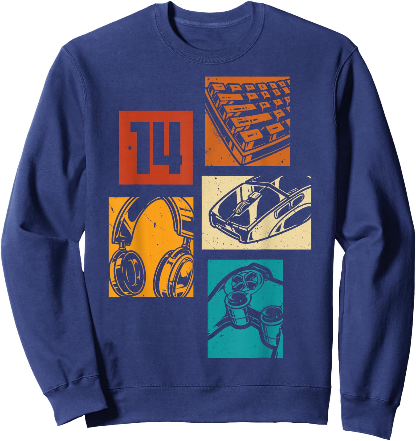 Level 14 Player Unlocked 14th Birthday Boys Girls Sweatshirt - Sweatshirt | Navy
