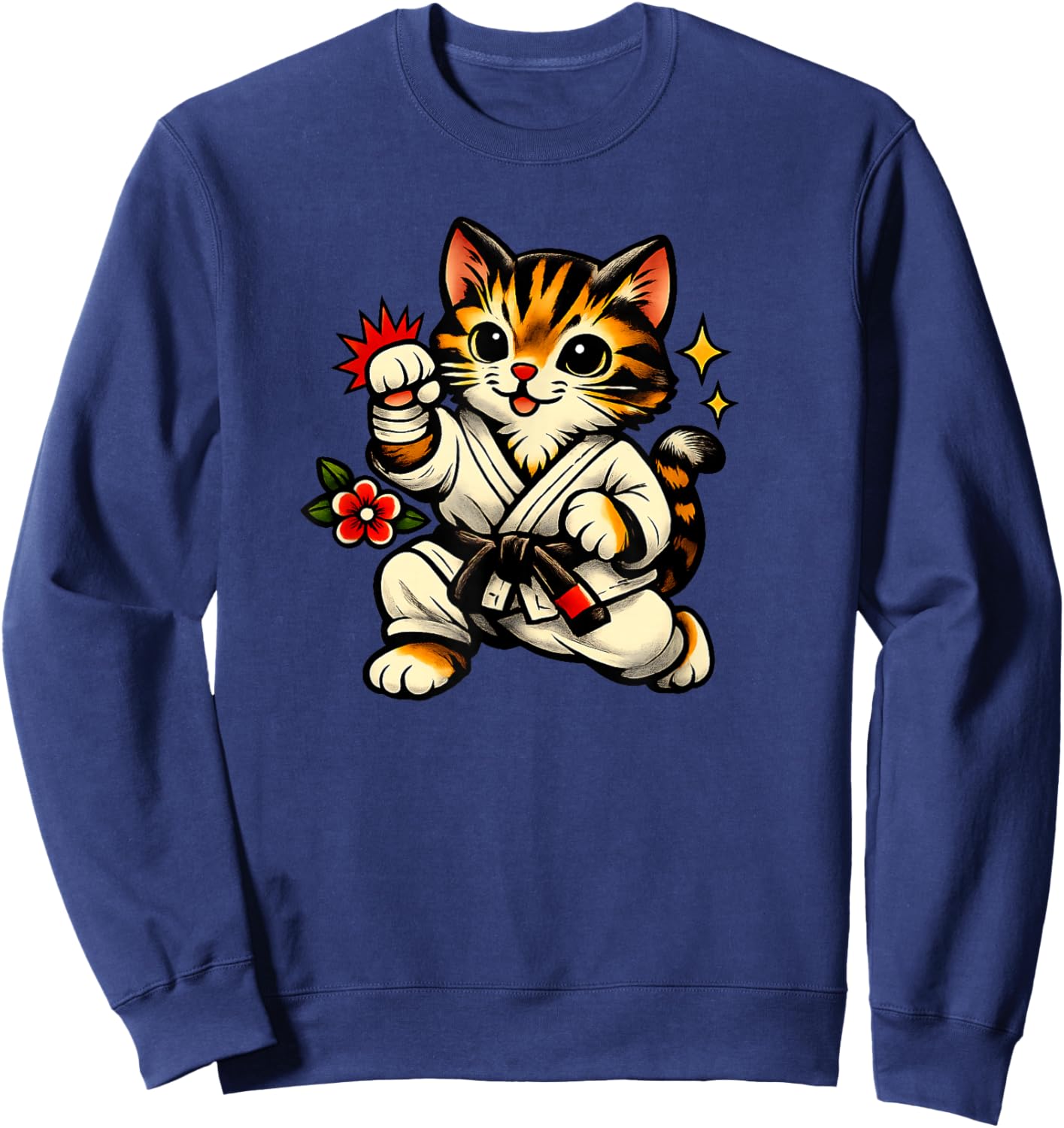 Jiu Jitsu Kitty BJJ MMA Funny Boys or Girls Brazilian Sweatshirt - Sweatshirt | Navy