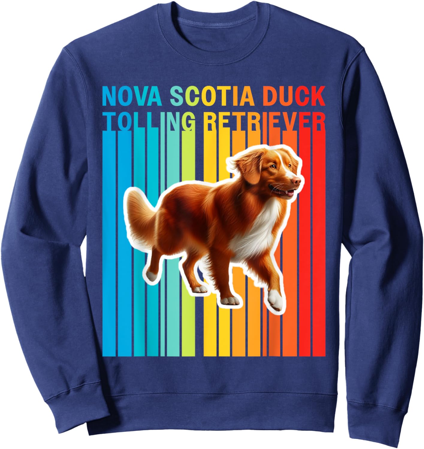Colorful Nova Scotia Duck Tolling Retriever Sweatshirt - Sweatshirt | Navy