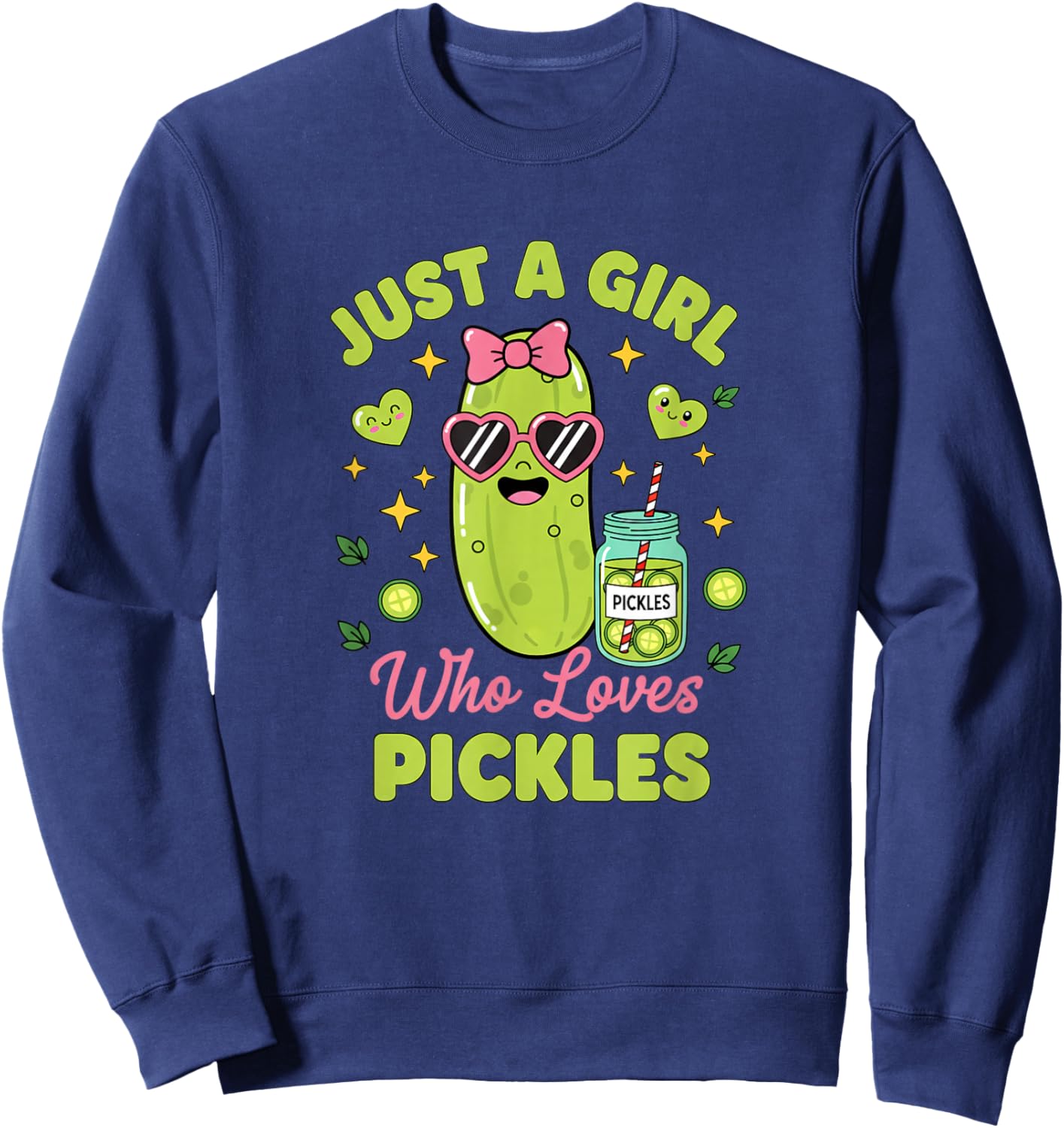 Just A Girl Who Loves Pickles Funny Pickle Lover Women Sweatshirt - Sweatshirt | Navy