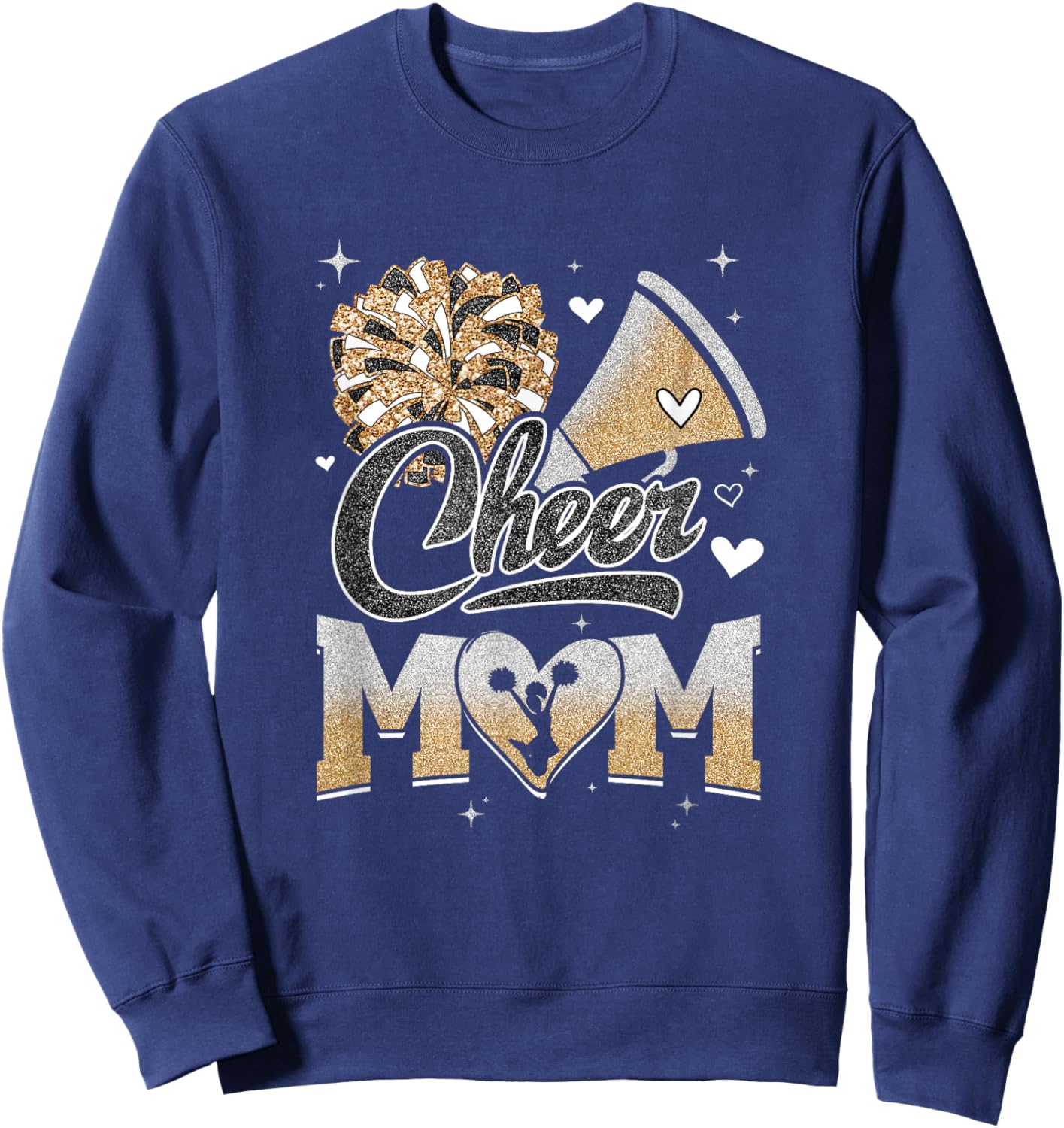 Cheer Mom Cheerleading Football Graphic Sweatshirt - Sweatshirt | Navy
