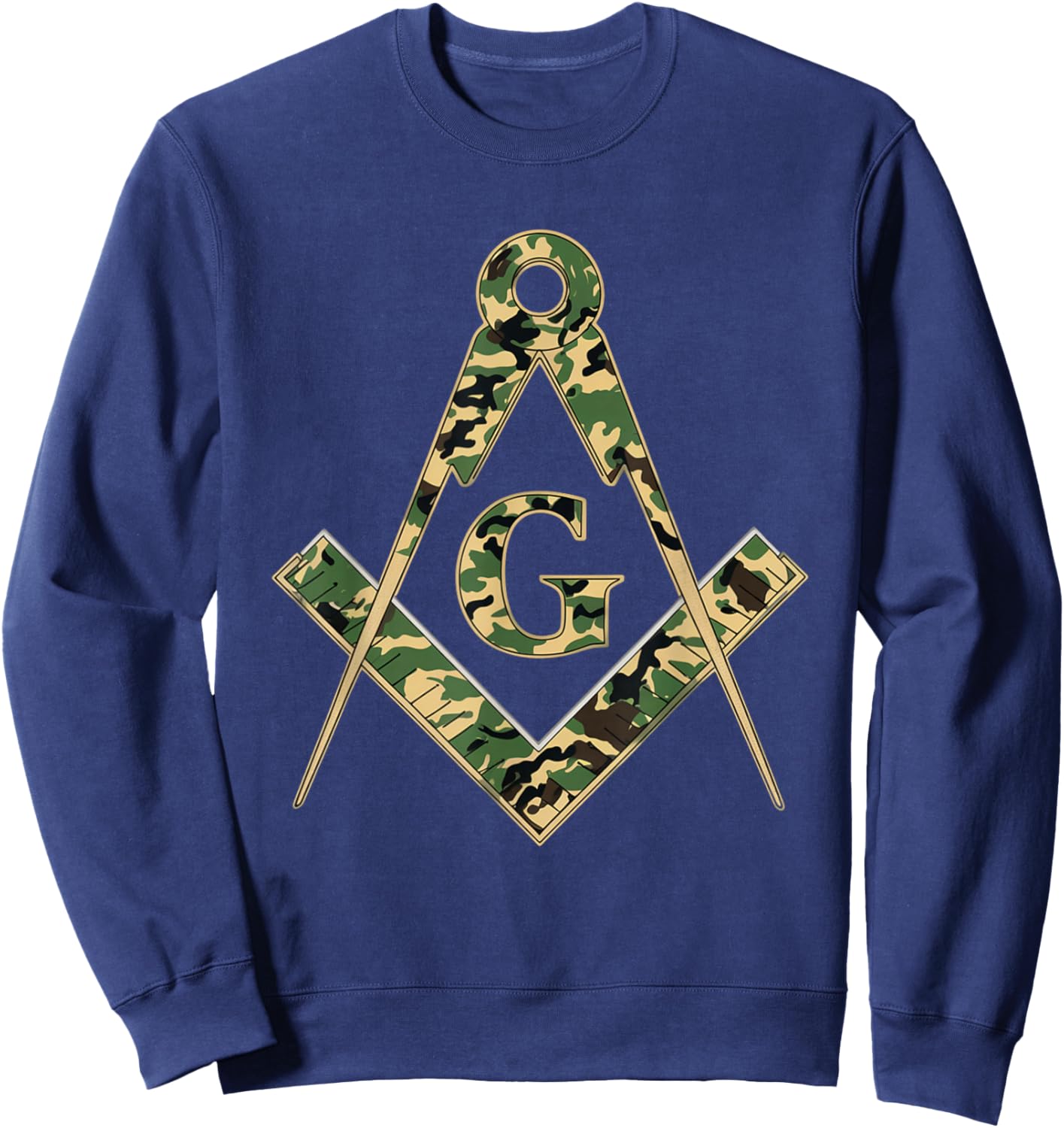 Mason Square Compass Camouflage Masonic Sweatshirt - Sweatshirt | Navy