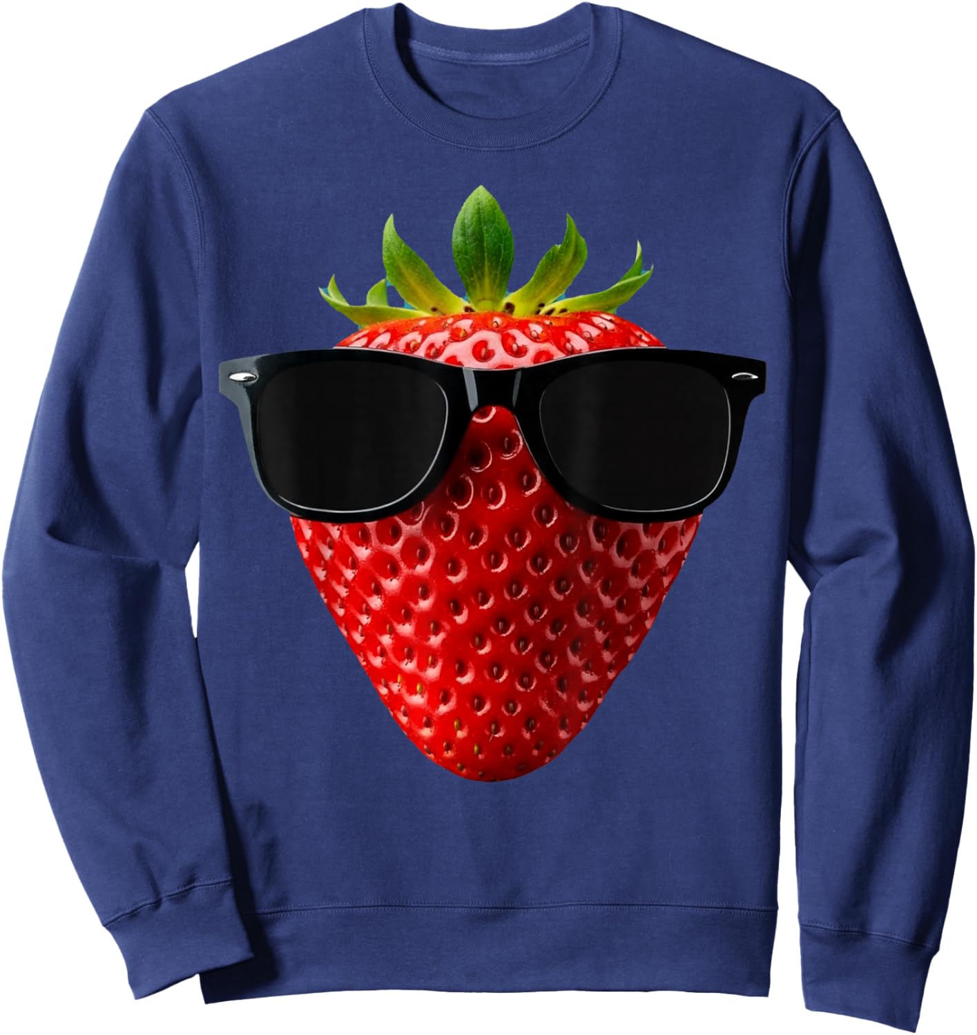 Coole Erdbeere trägt Sonnenbrille lustige Früchte Sweatshirt - Sweatshirt | Navy