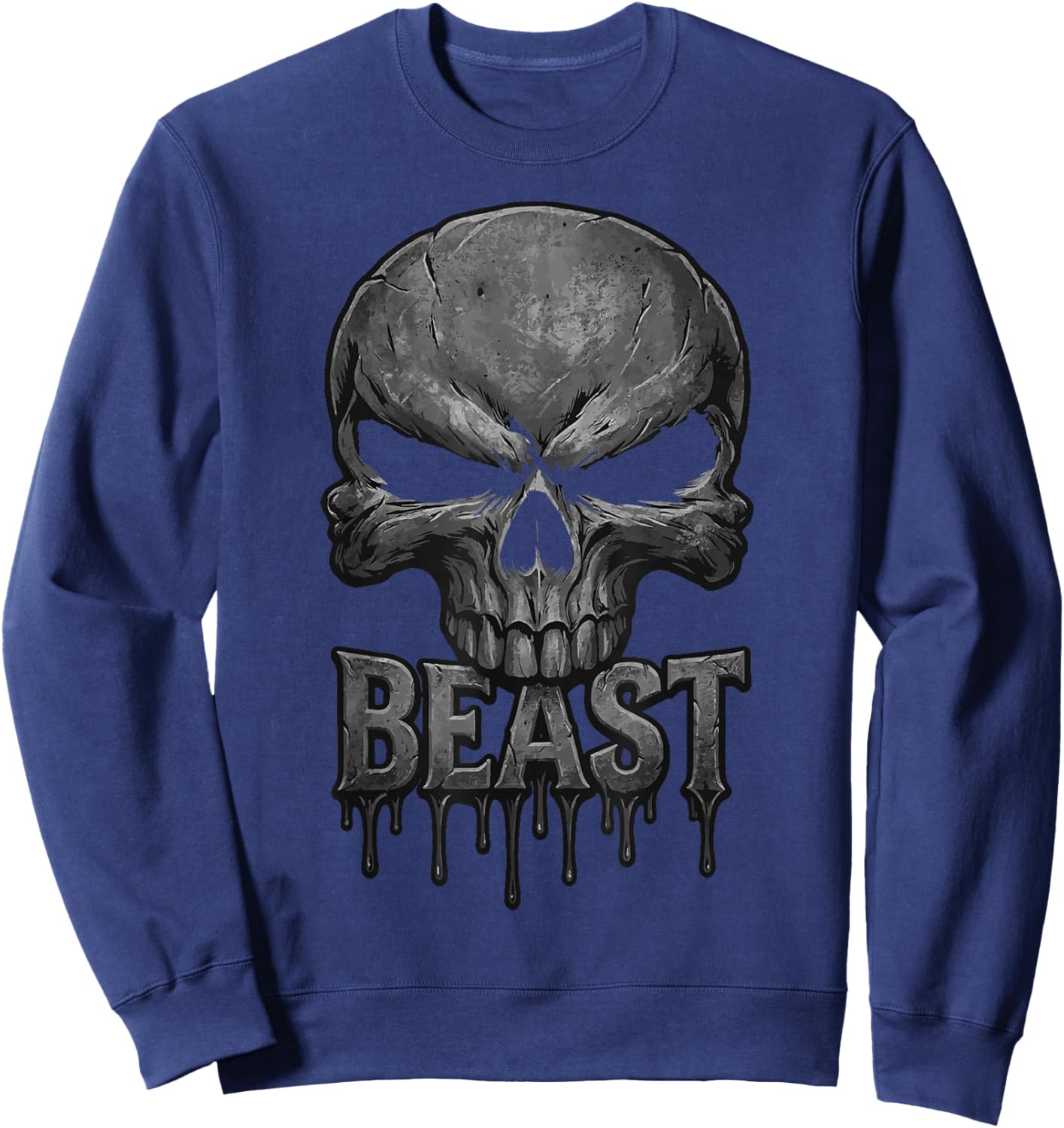 Beast Skull Gym Bodybuilder Men Women Sweatshirt - Sweatshirt | Navy