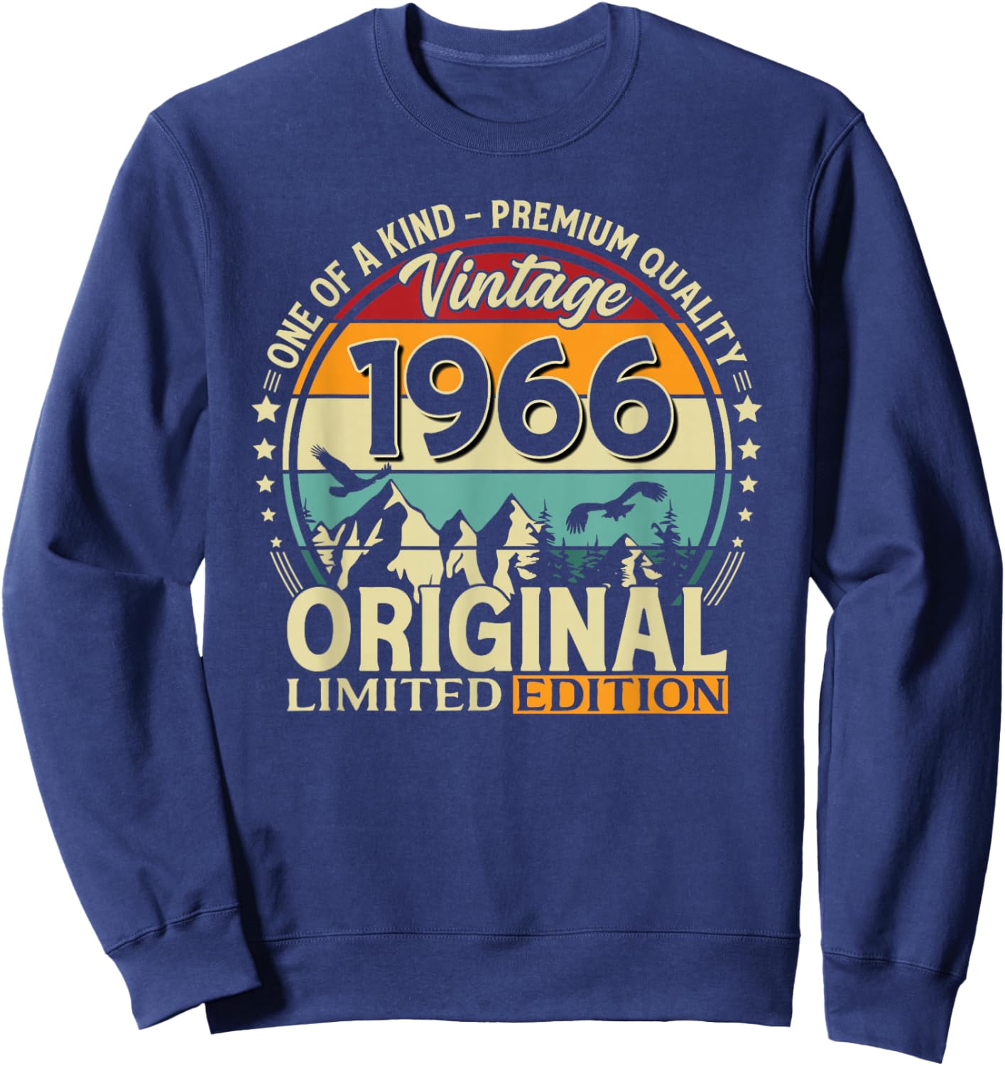 60. Geburtstag Mann Frau Geschenk Vintage Jahrgang 1966 Sweatshirt - Sweatshirt | Navy
