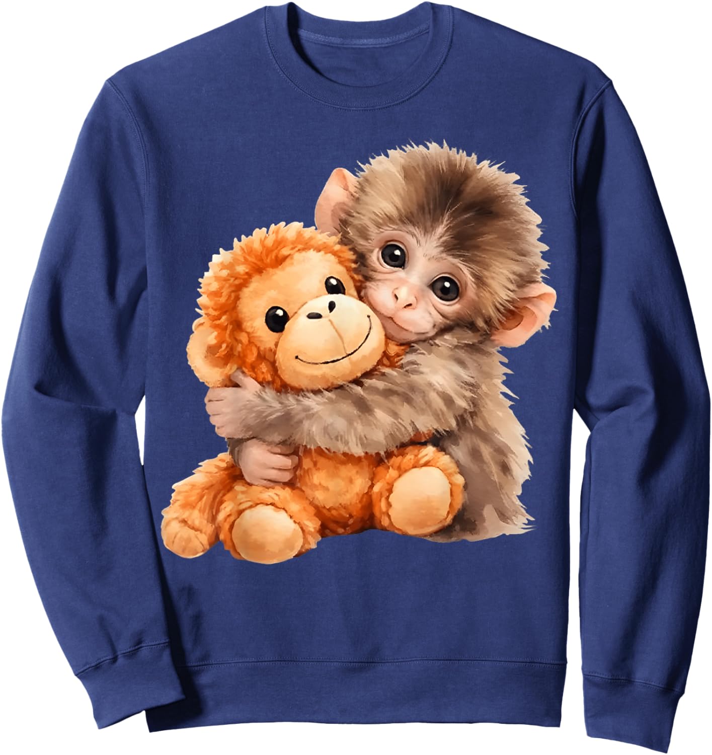 Team Punch Baby Monkey Punch Trend Meme Graphic Sweatshirt - Sweatshirt | Navy