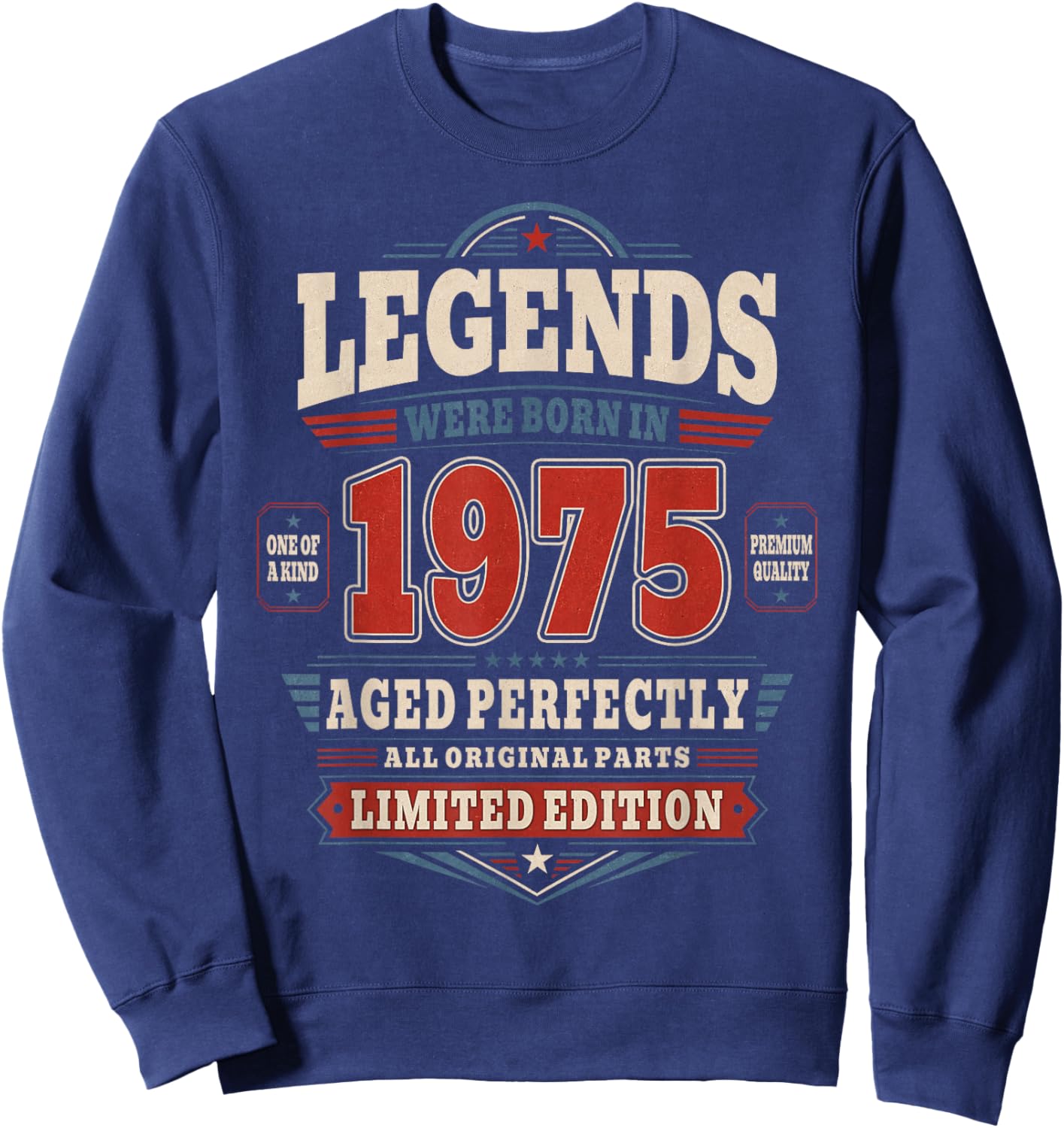 51 Anniversaire Cadeau Homme et Femme Vintage Année 1975 Sweatshirt - Sweatshirt | Navy