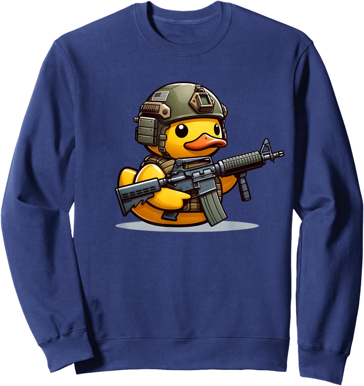 Funny Duck Tactical Rubber Duck Military Yellow Duck Sweatshirt - Sweatshirt | Navy