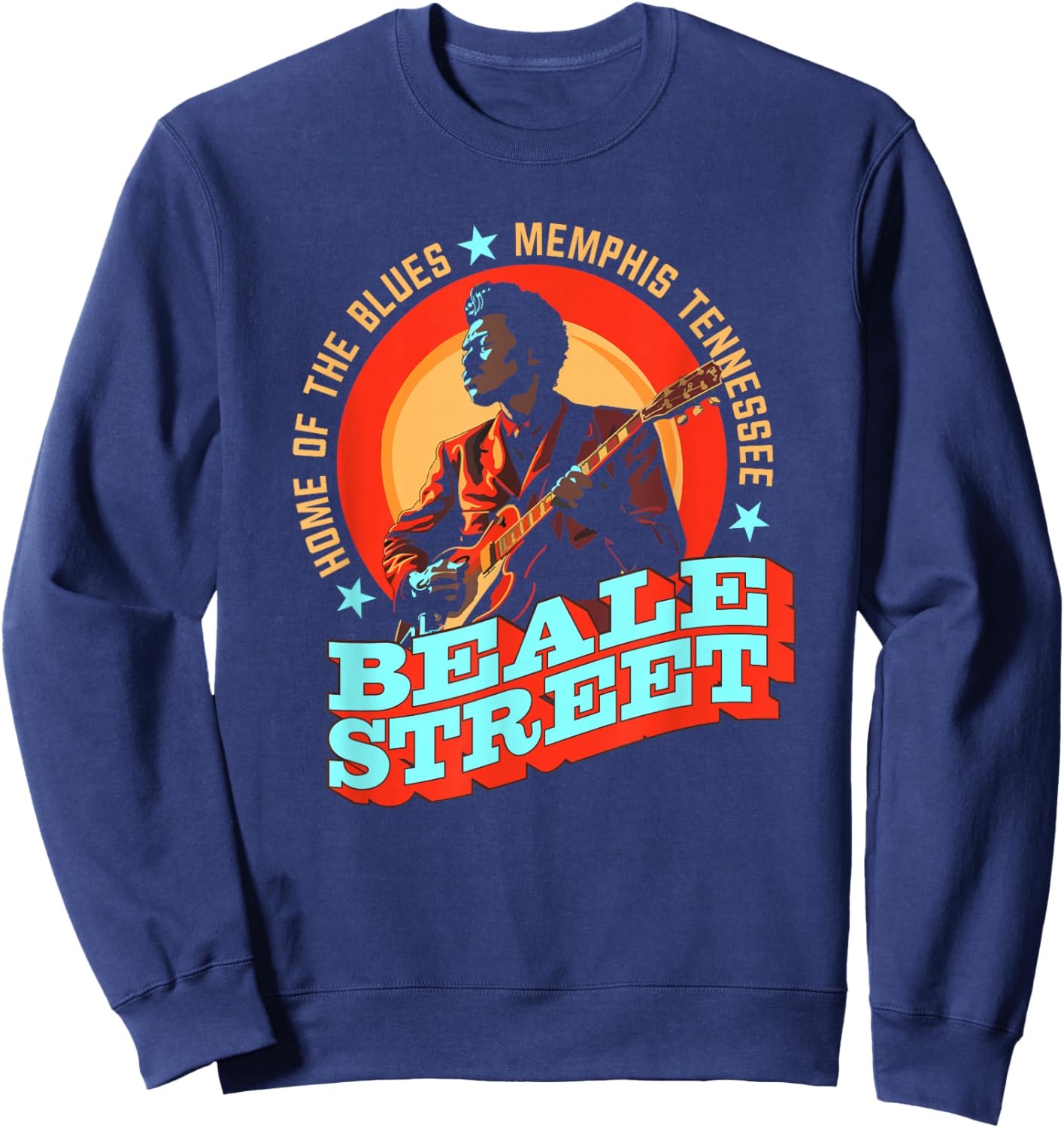 Beale Street Memphis - Guitarist Souvenir Sweatshirt - Sweatshirt | Navy